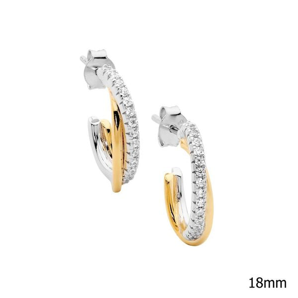 Ellani CZ Earrings with Gold Plating
