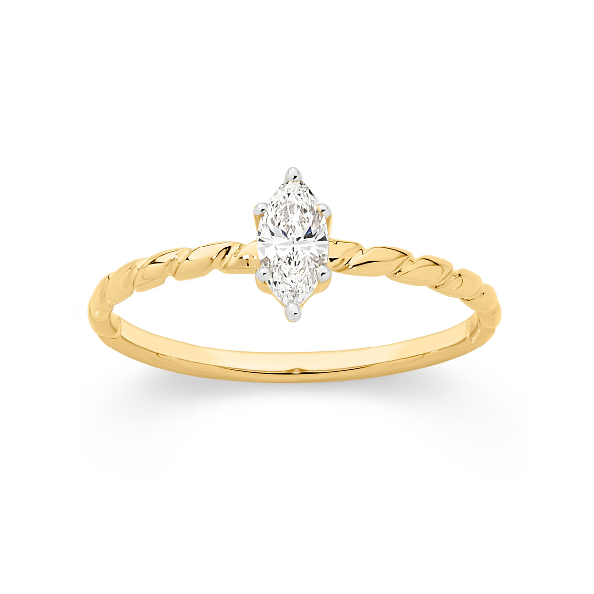 9ct Lab Grown Diamond Marquise Cut Petite Ring