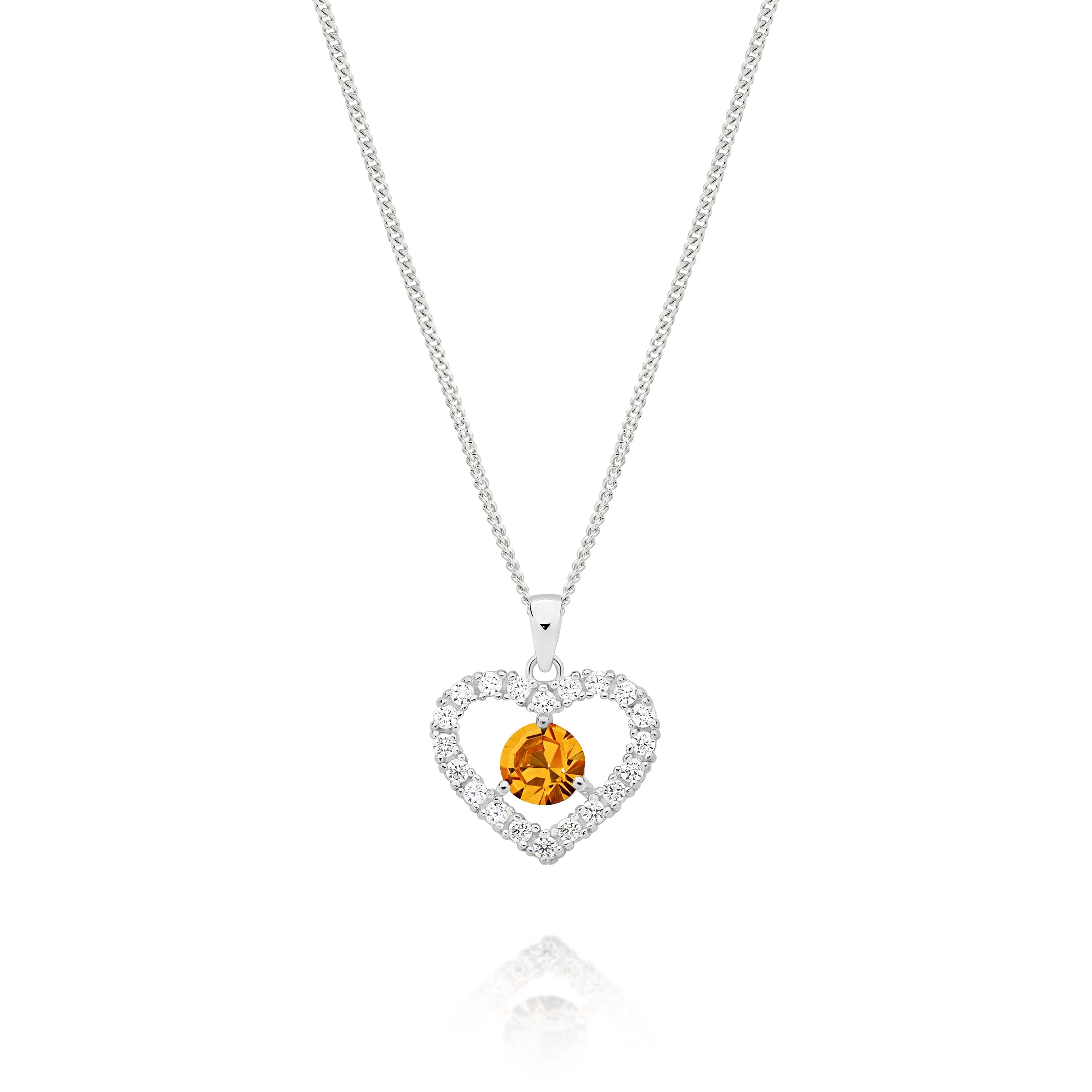 Silver NOVEMBER Birthstone Pendant