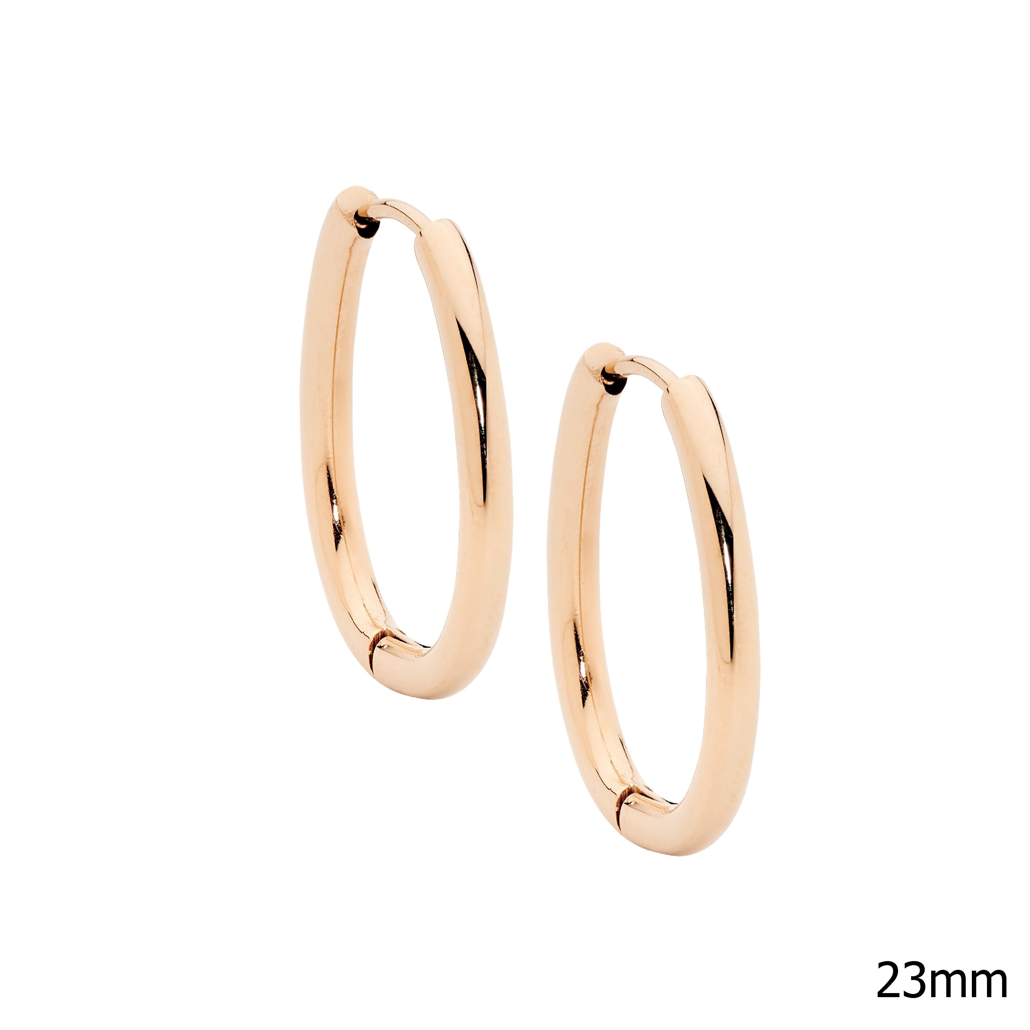 ELLANI Stainless Steel Hoops with Rose Gold Plating