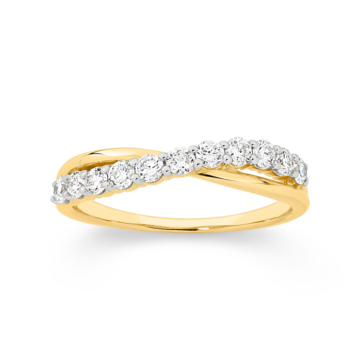 9ct Lab Grown Diamond Crossover Ring