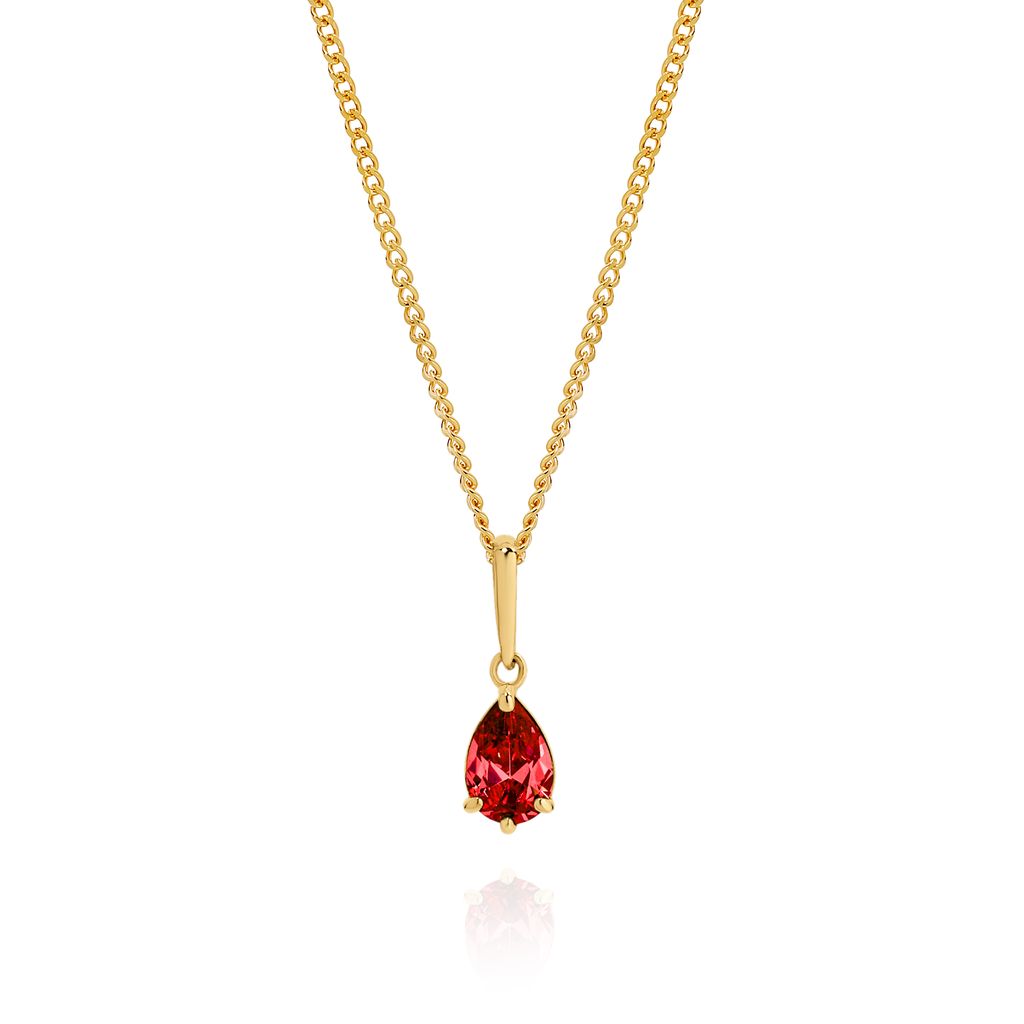 9ct Gold Ruby Colour CZ Pendant