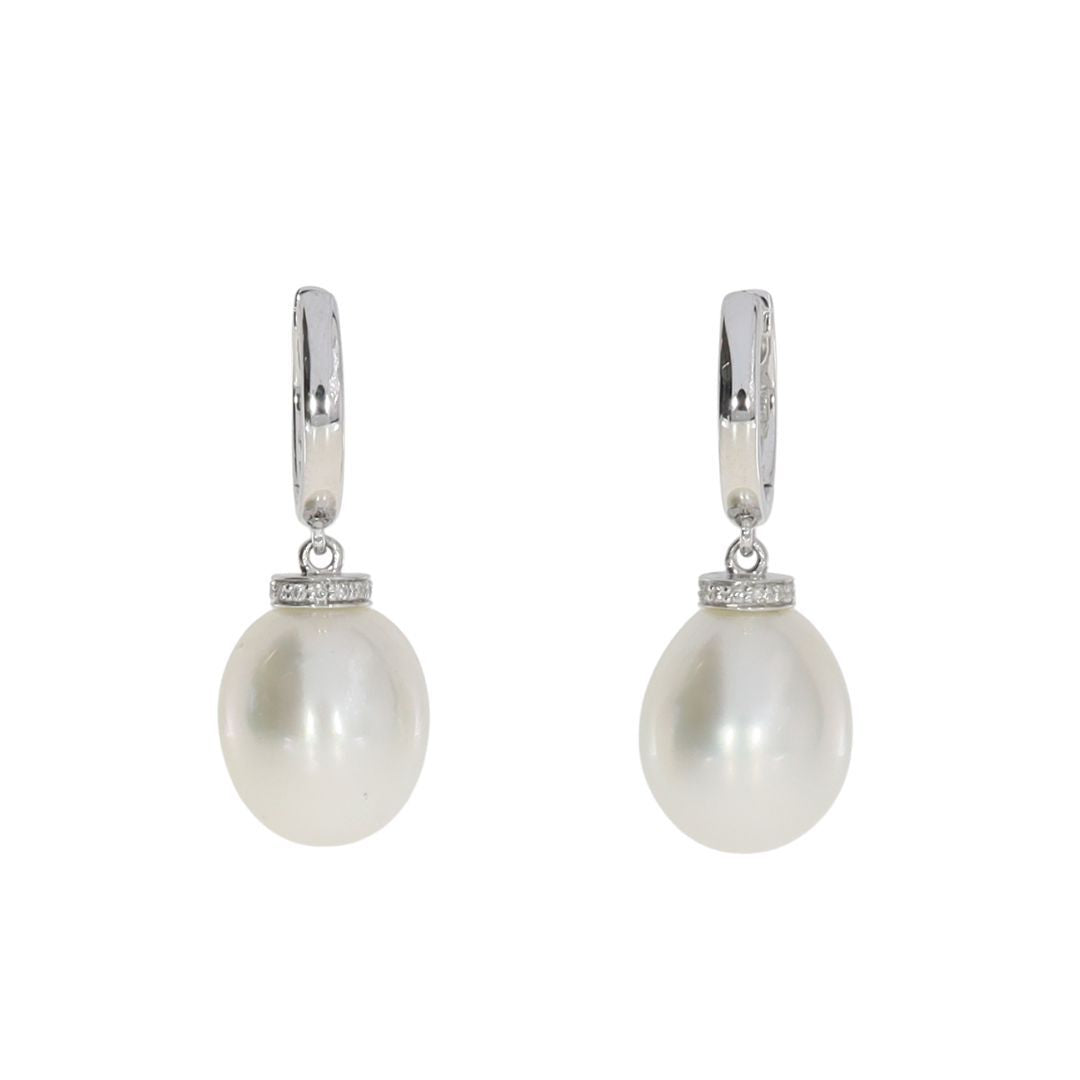 AUTORE Sterling Silver South Sea Pearl Huggies 11mm
