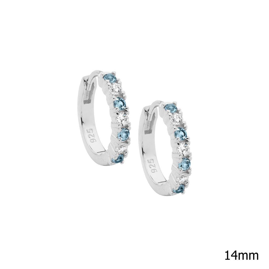ELLANI Silver Spinel & CZ Hoops