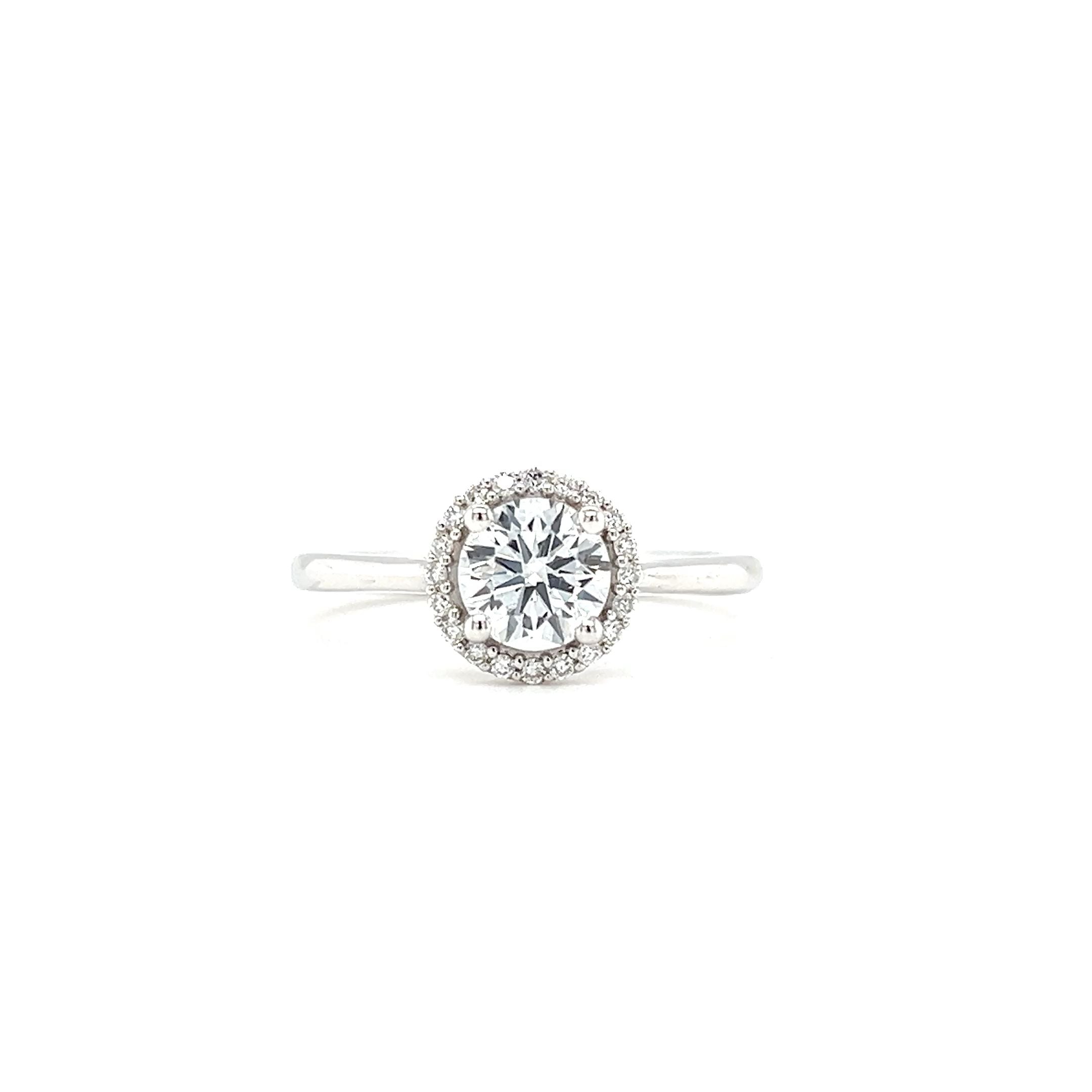 14ct white gold 0.90ct lab diamond ring