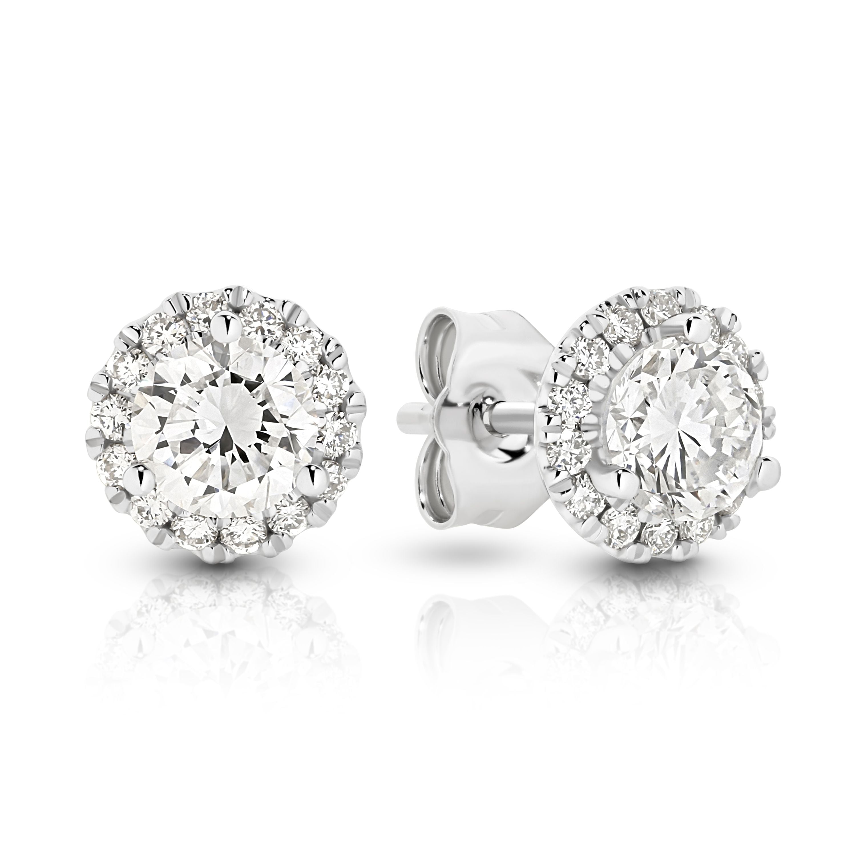 9ct White Gold Lab Grown Diamond Halo Studs