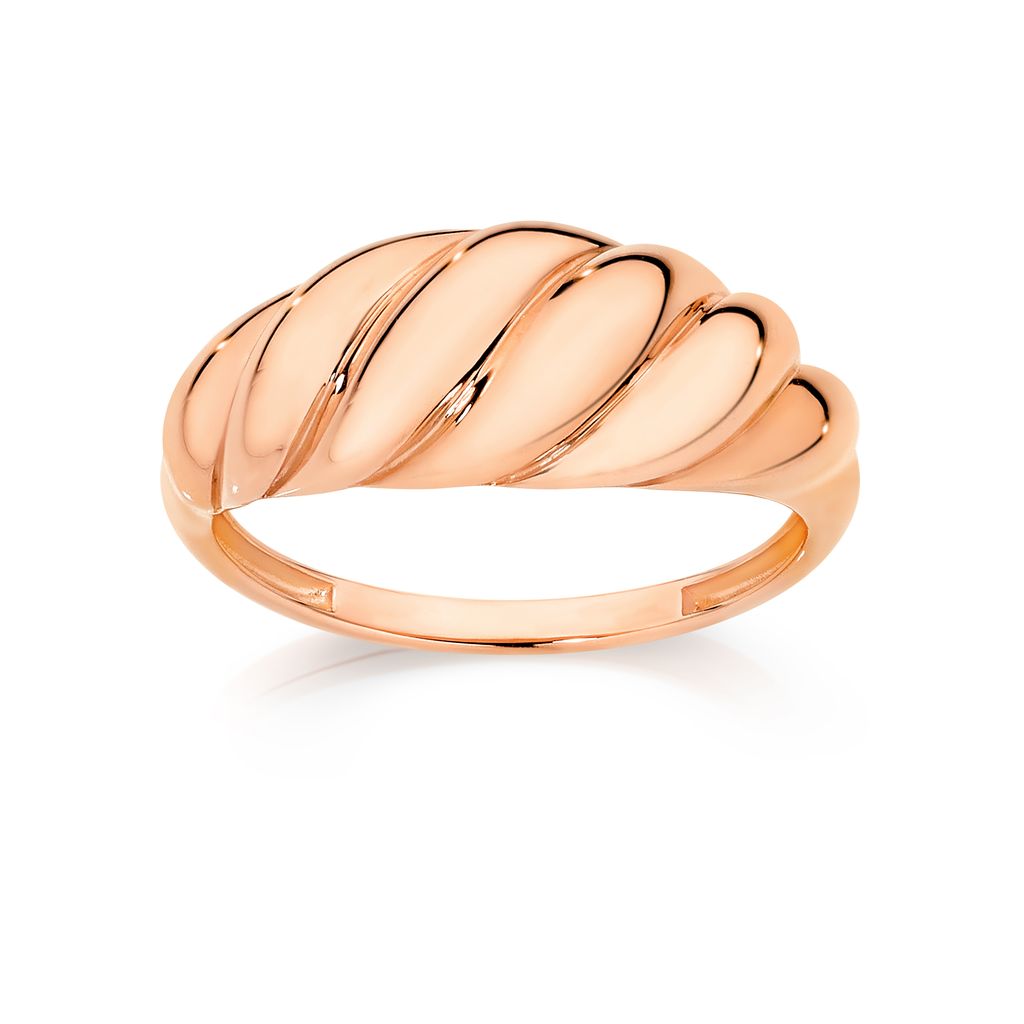 9ct rose gold croissant ring