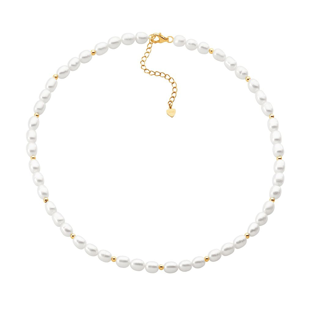 ELLANI Silver Freshwater Pearl Necklet