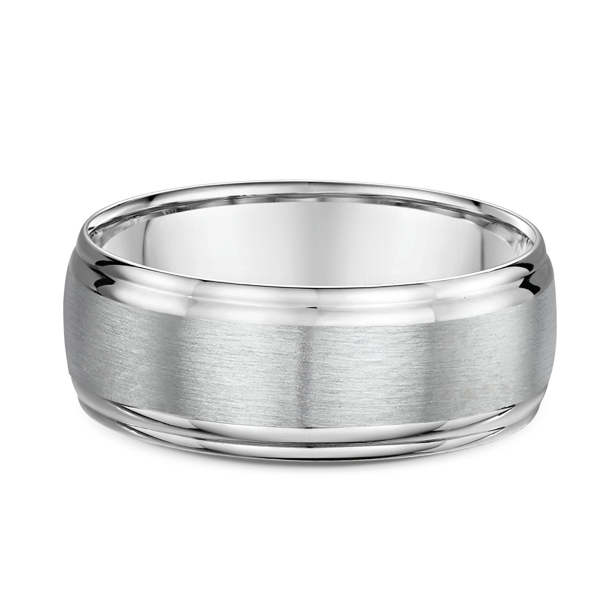 9ct White Gold Mens Wedding Ring