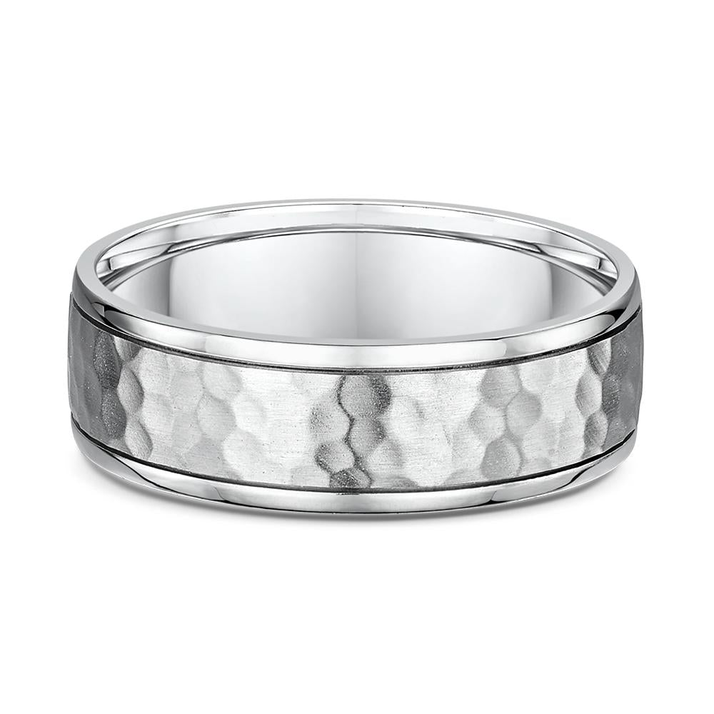 9ct White Gold Mens Wedding Ring