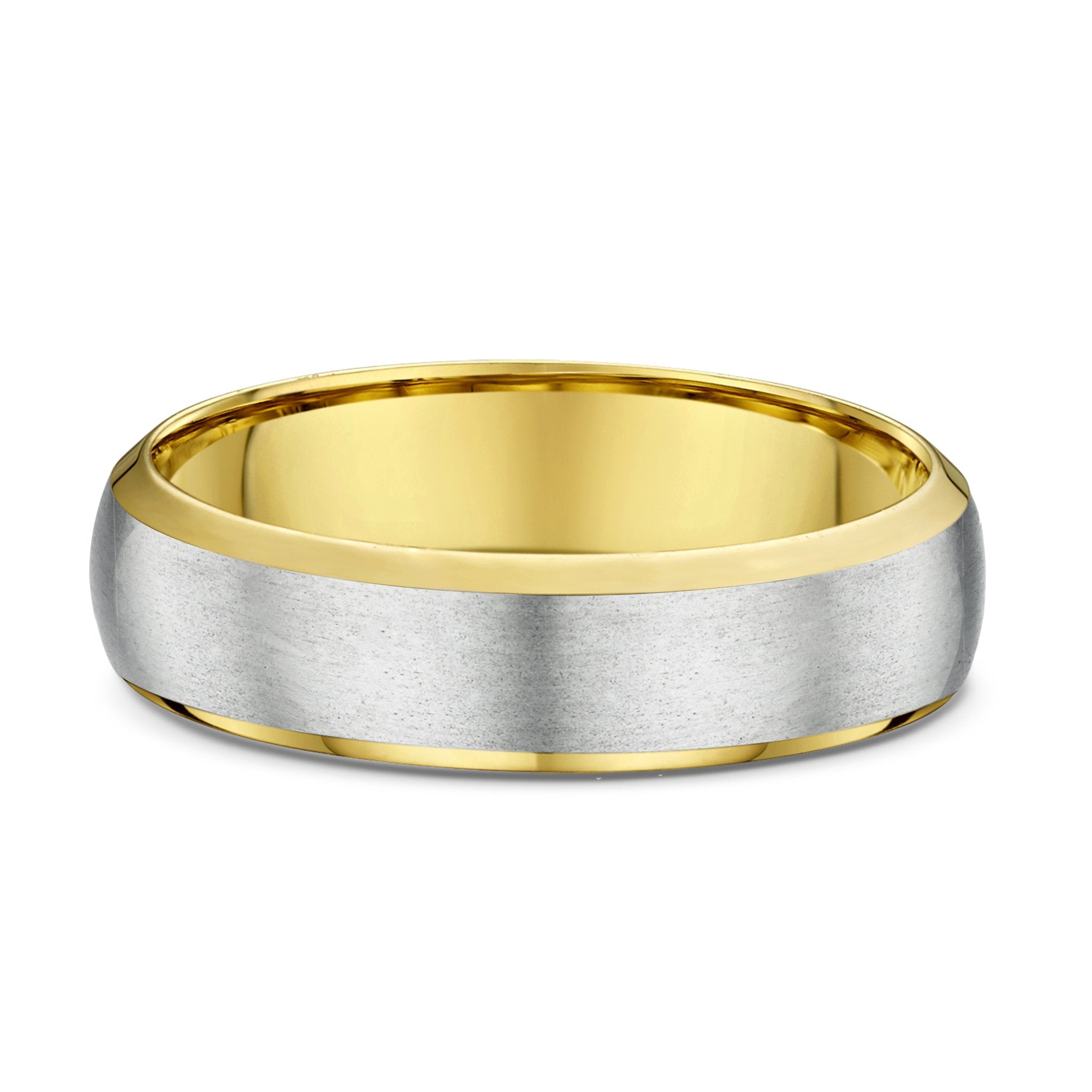 9ct 2-Tone White & Rose Gold Mens Wedding Ring