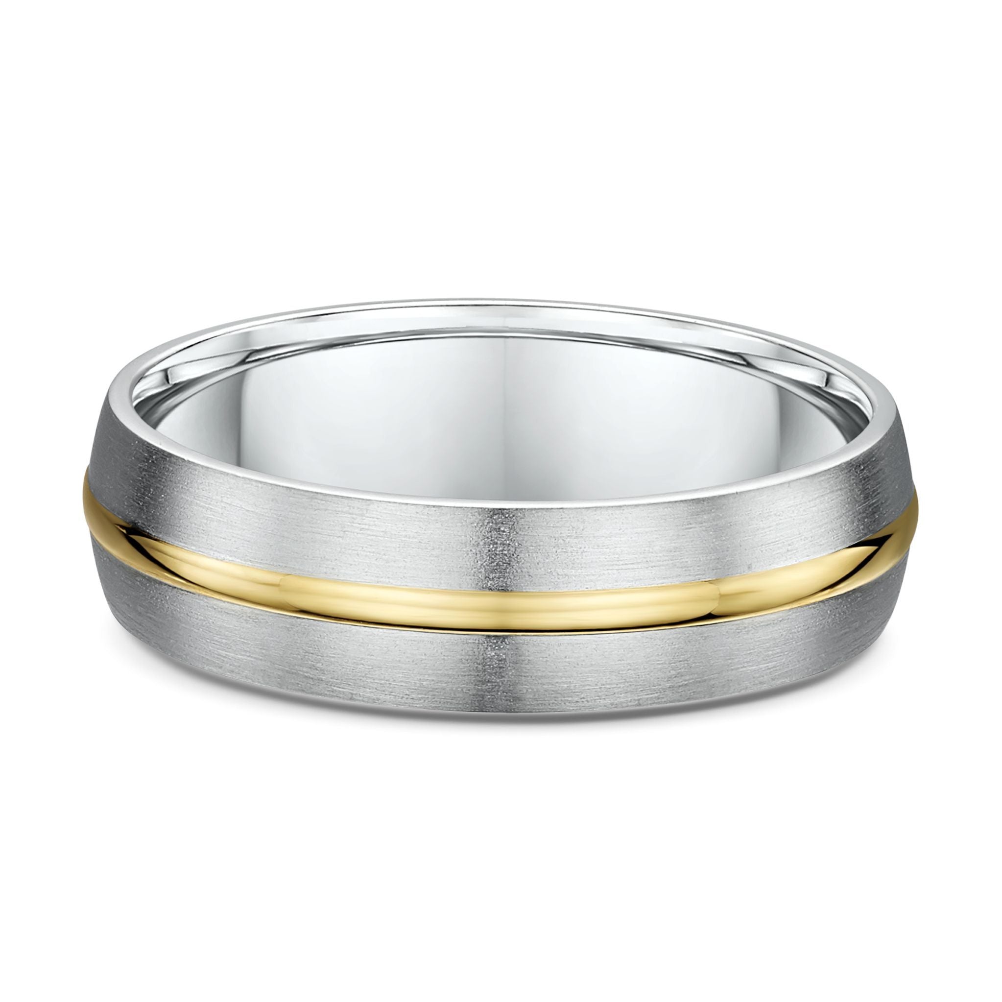9ct 2-Tone White & Yellow Gold Mens Wedding Ring