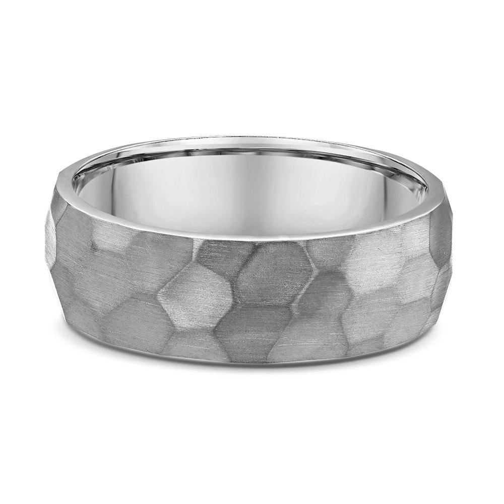 9ct White Gold Mens Wedding Ring
