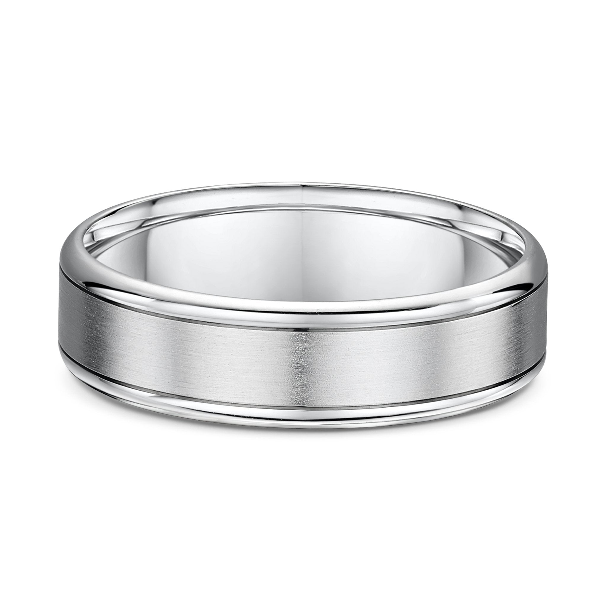 9ct White Gold Mens Wedding Ring
