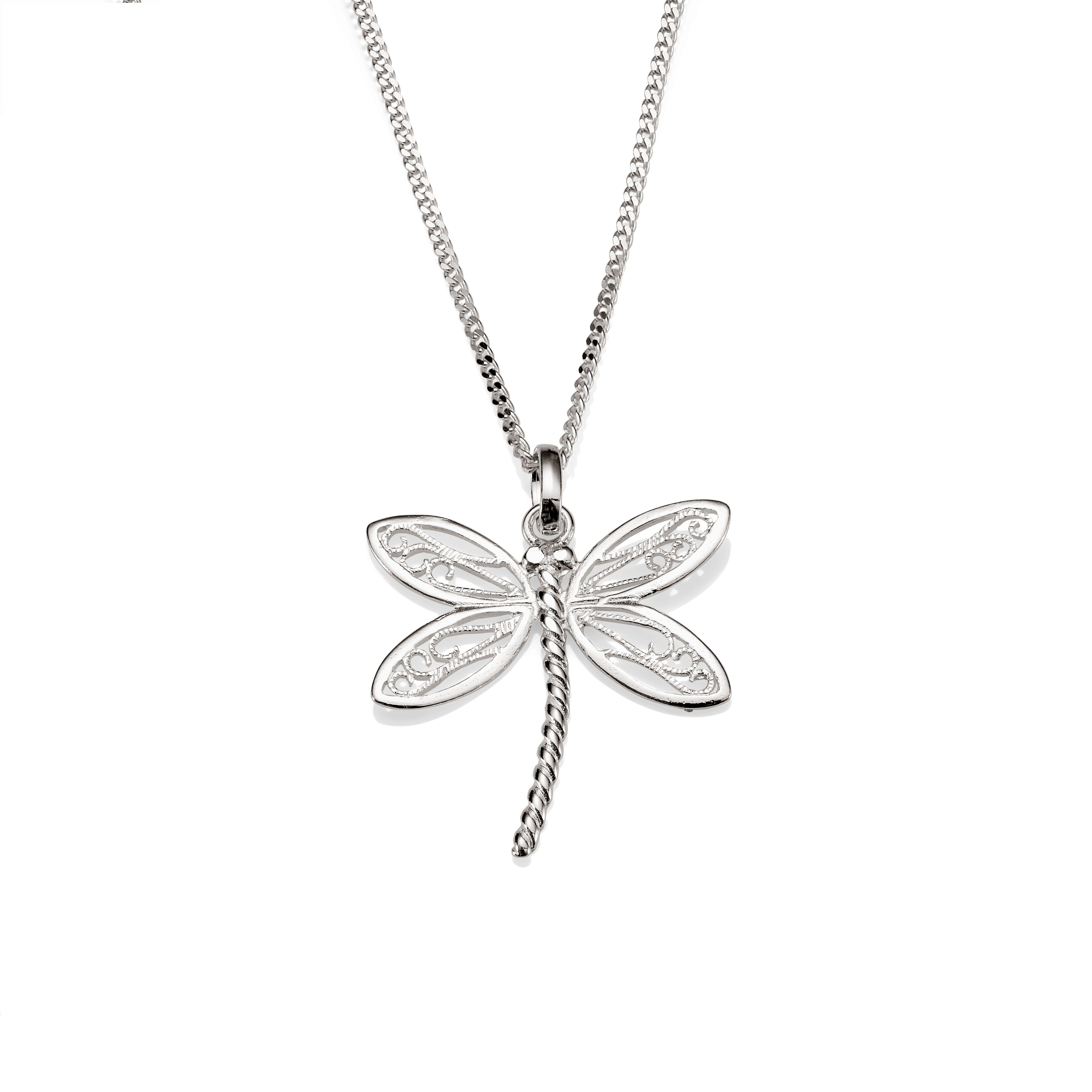 Silver Dragonfly Pendant