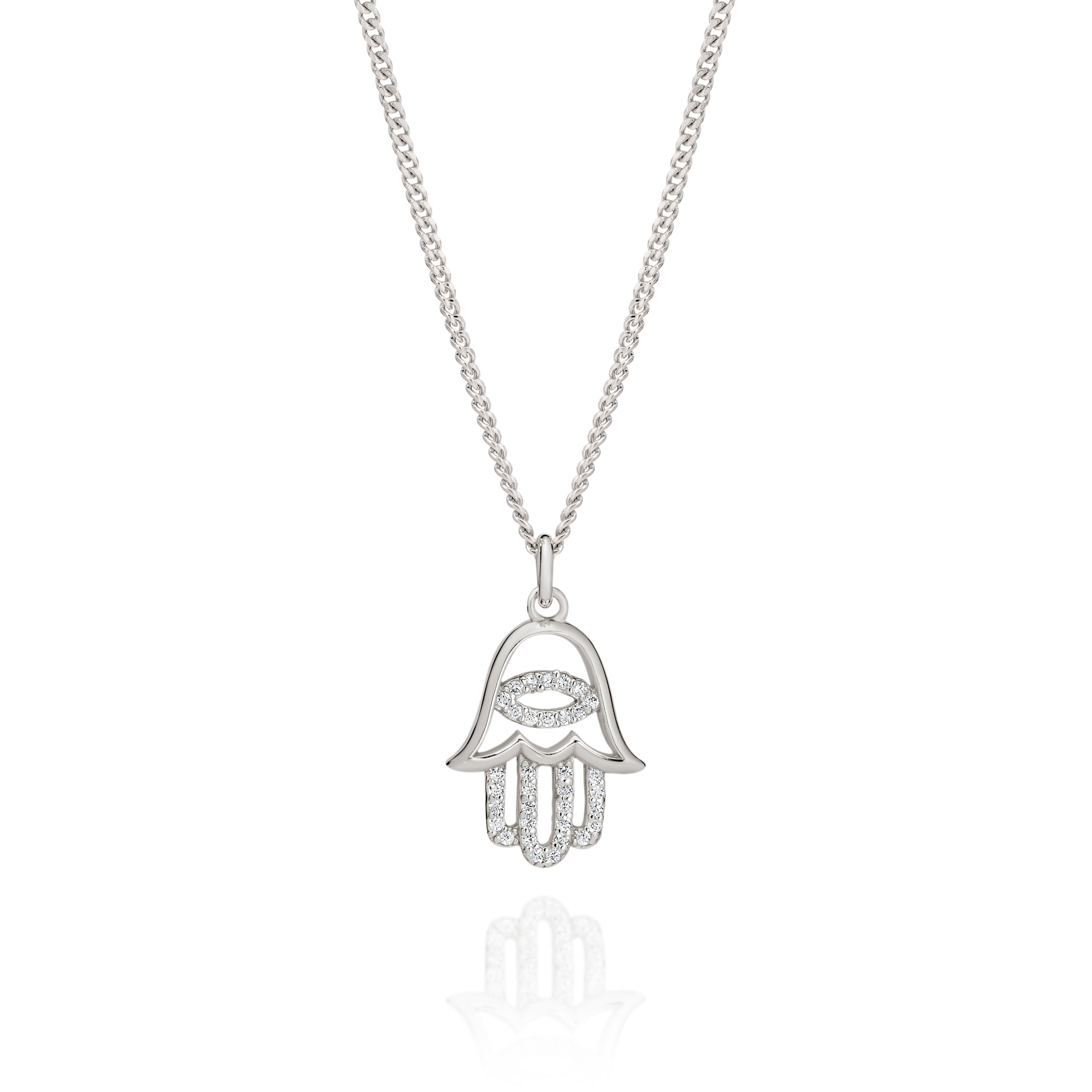 Silver Stone Set 'Hamsa' H&