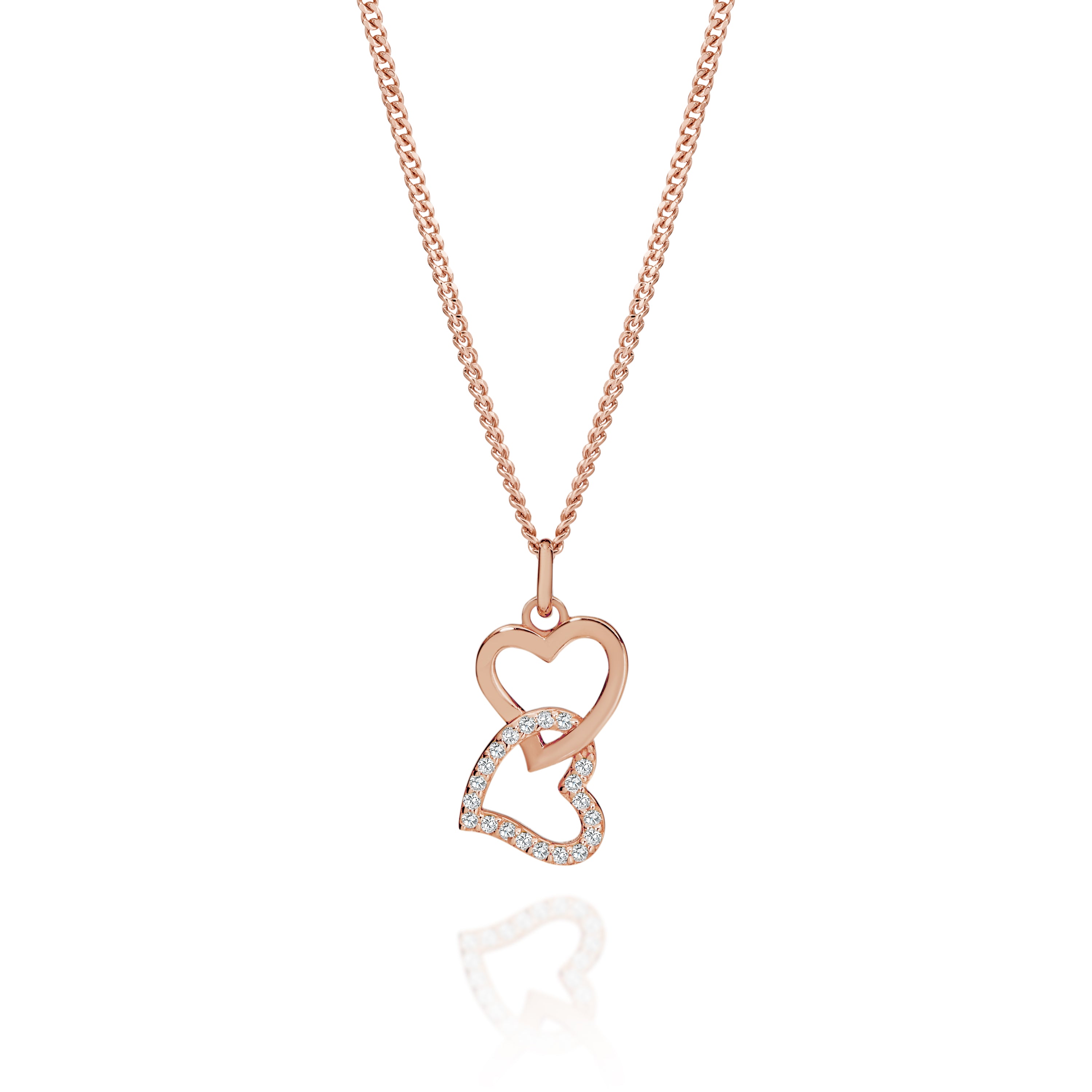 Silver rose gold plated heart pendant