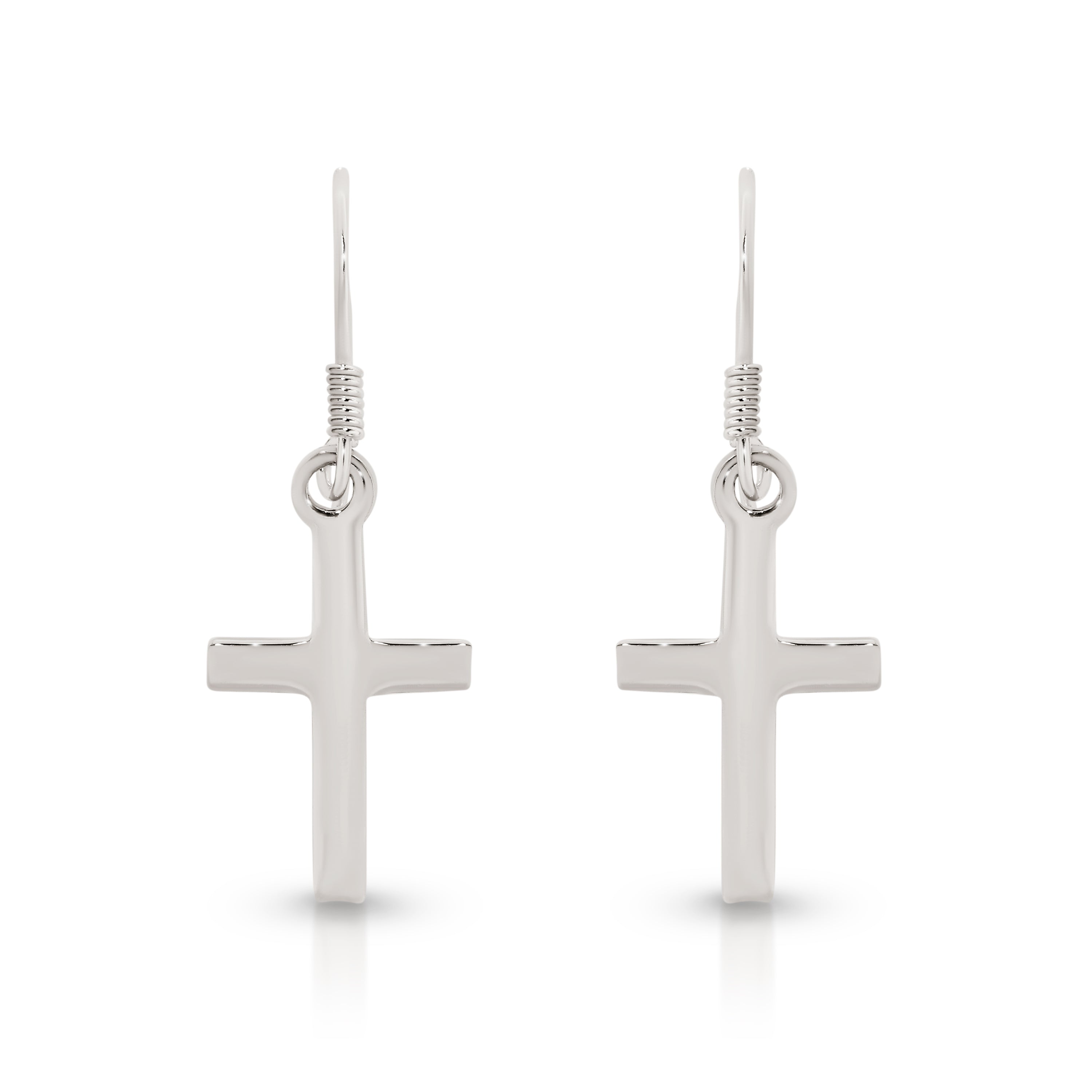 Silver cross drops