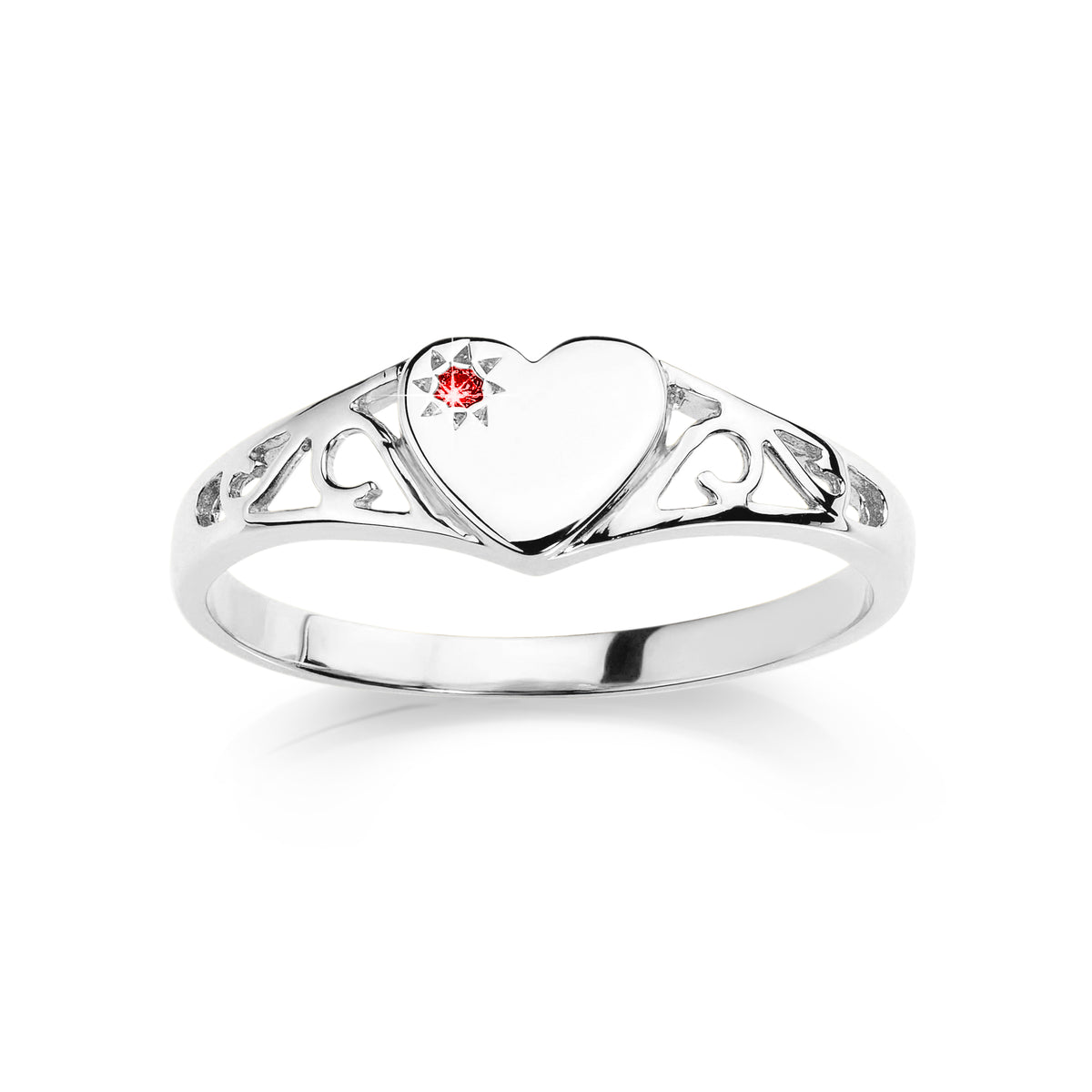 Silver Ruby Signet Ring