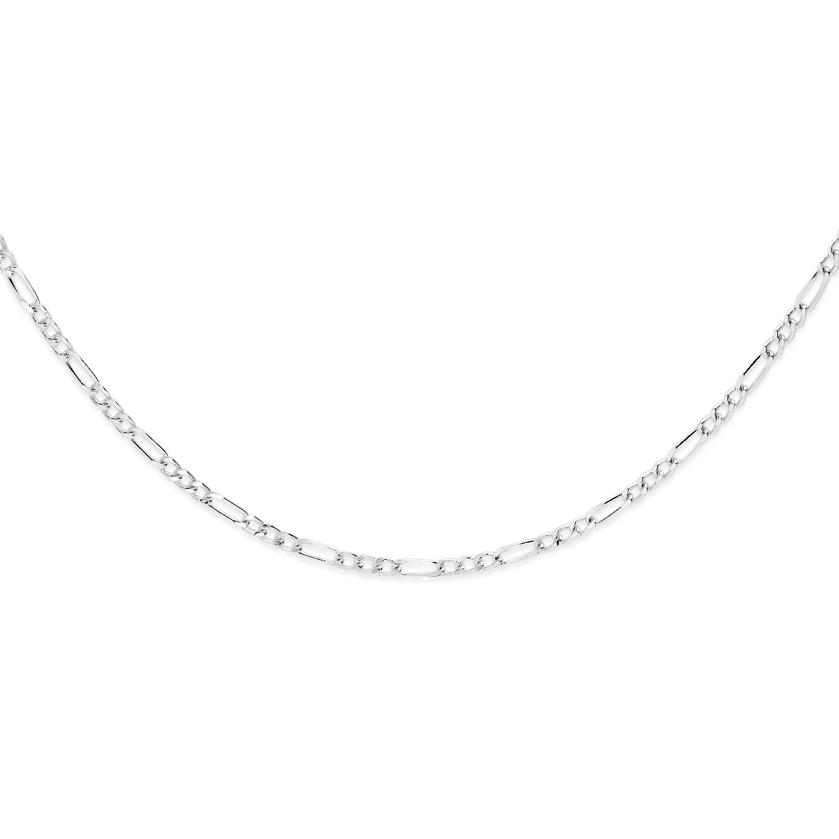 Silver 40 gauge 1:3 figaro link chain