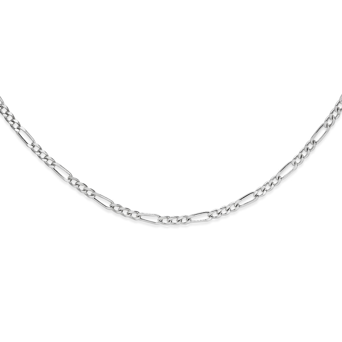 Silver 50 gauge 1:3 figaro link chain