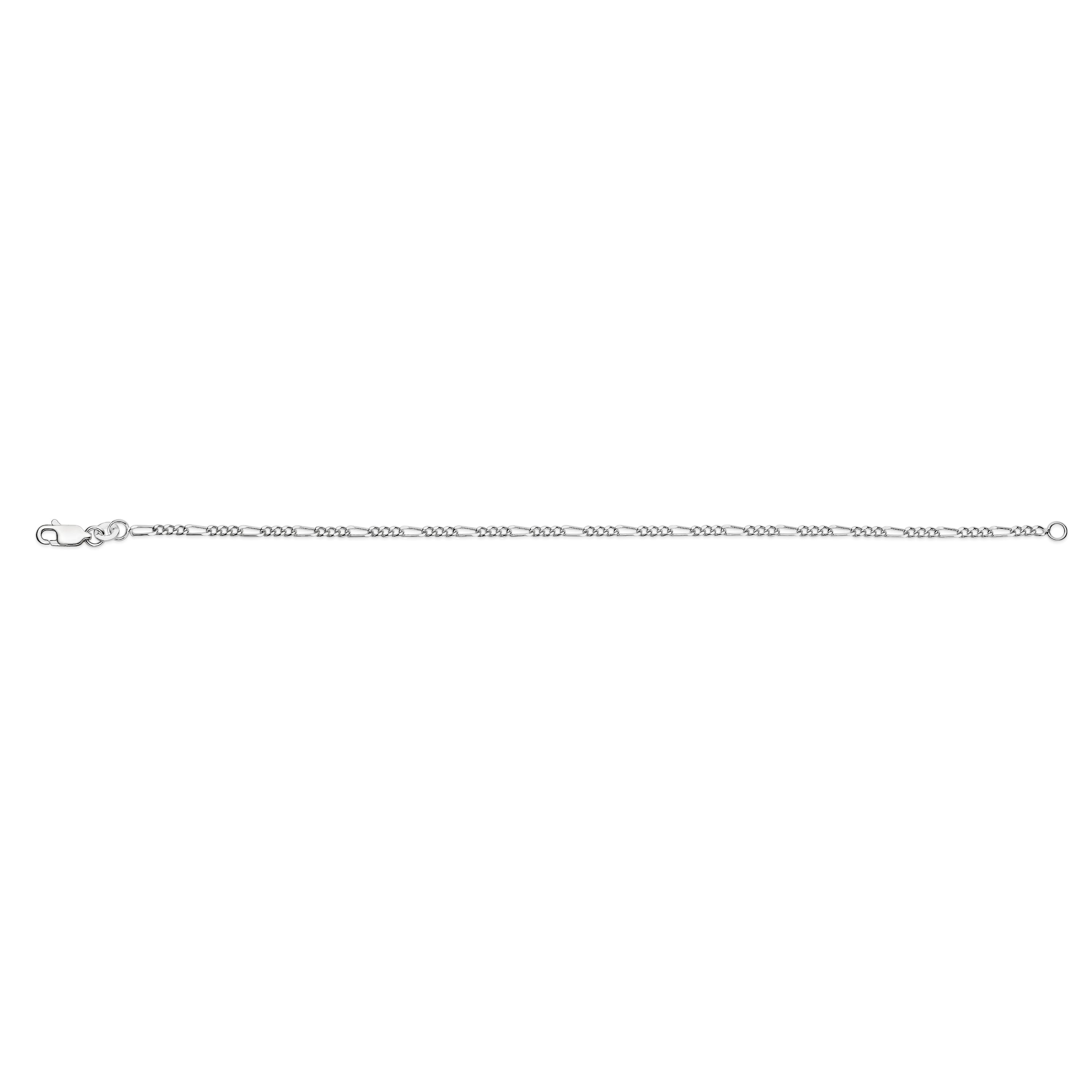 Silver 1:3 figaro anklet