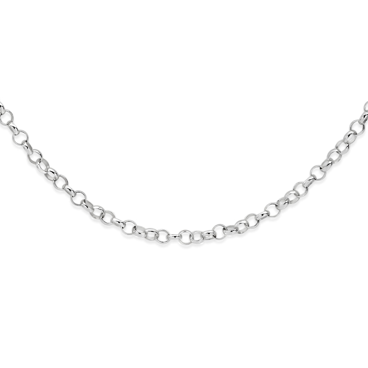 Silver 50 gauge belcher link chain