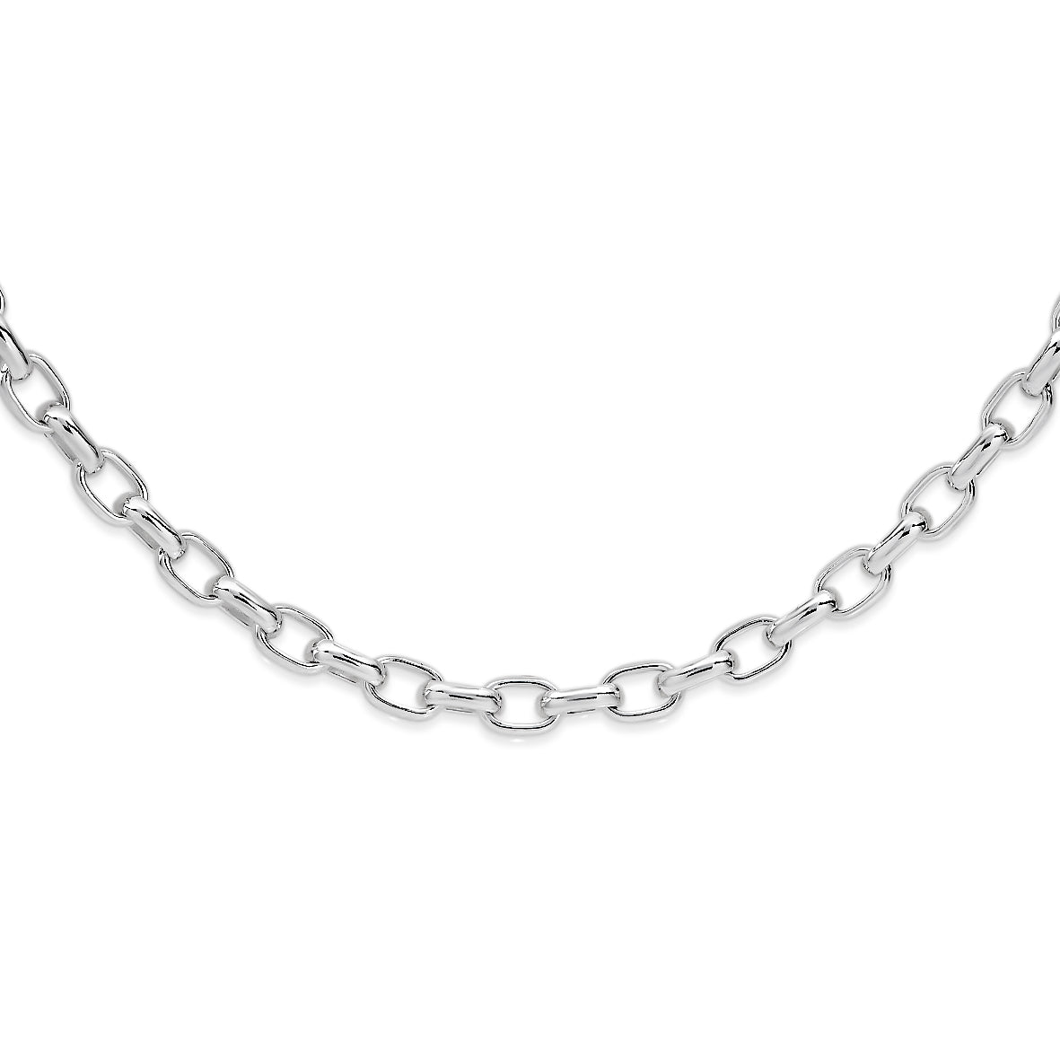 Silver 120 gauge oval belcher link chain