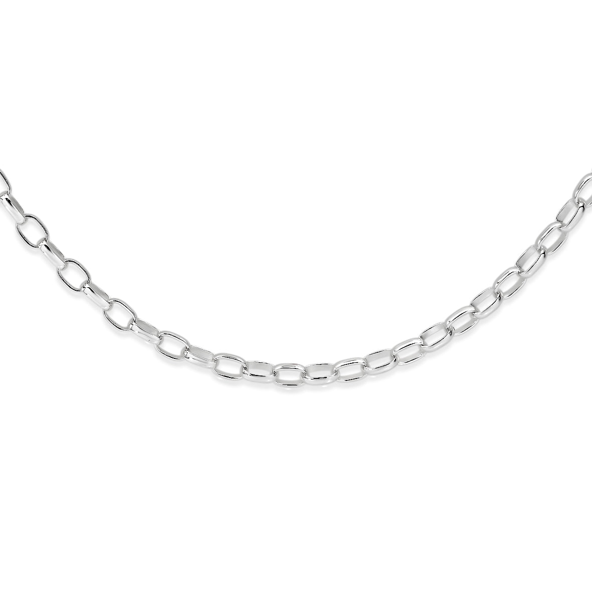 Silver 60 gauge oval belcher link chain
