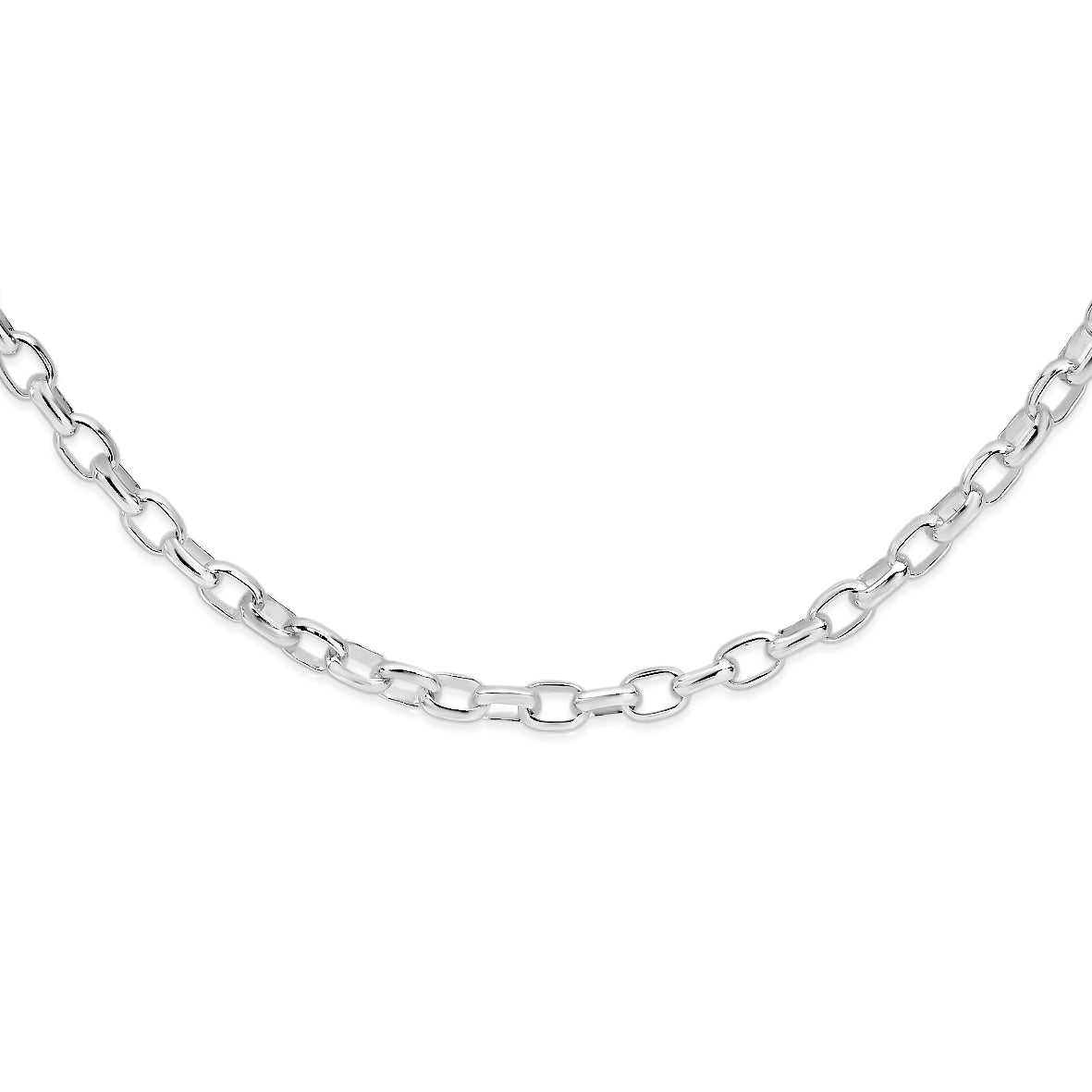 Silver 80 gauge oval belcher link chain