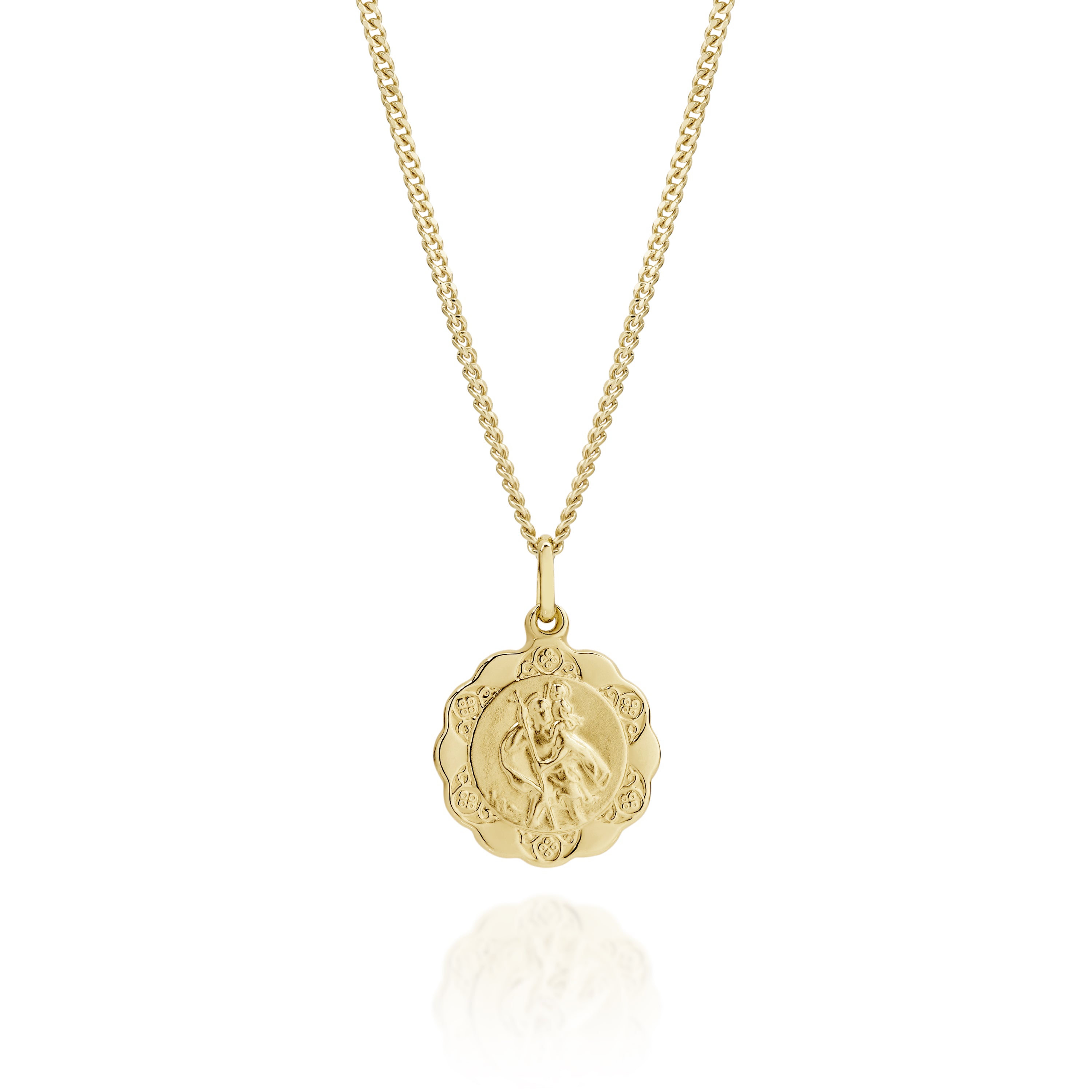 9ct gold St Christopher pendant 16mm