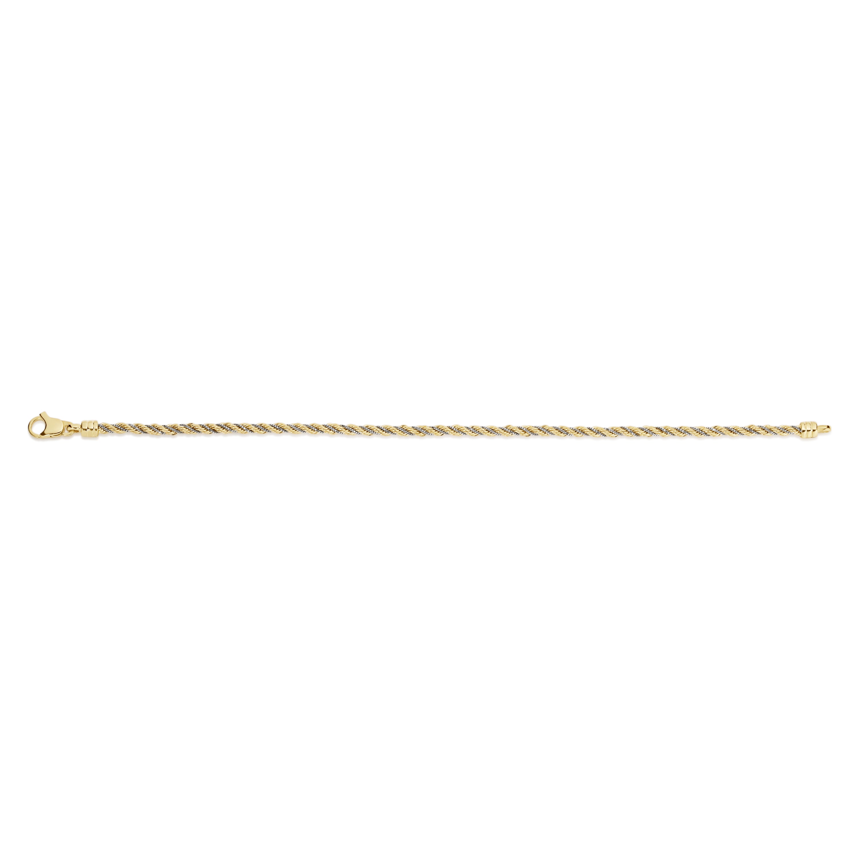 9ct 2 tone rope bracelet
