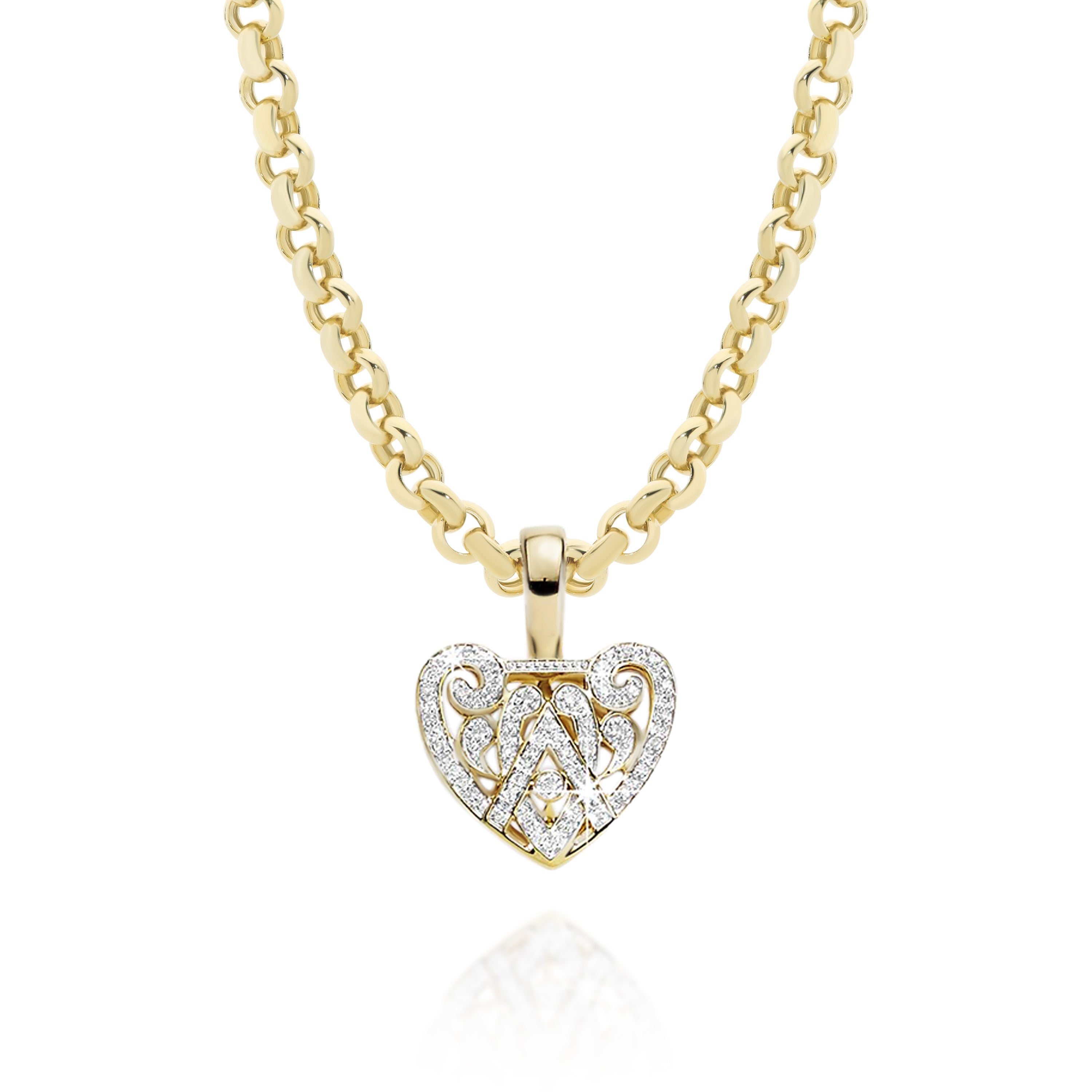 9ct gold 0.15ct diamond heart pendant