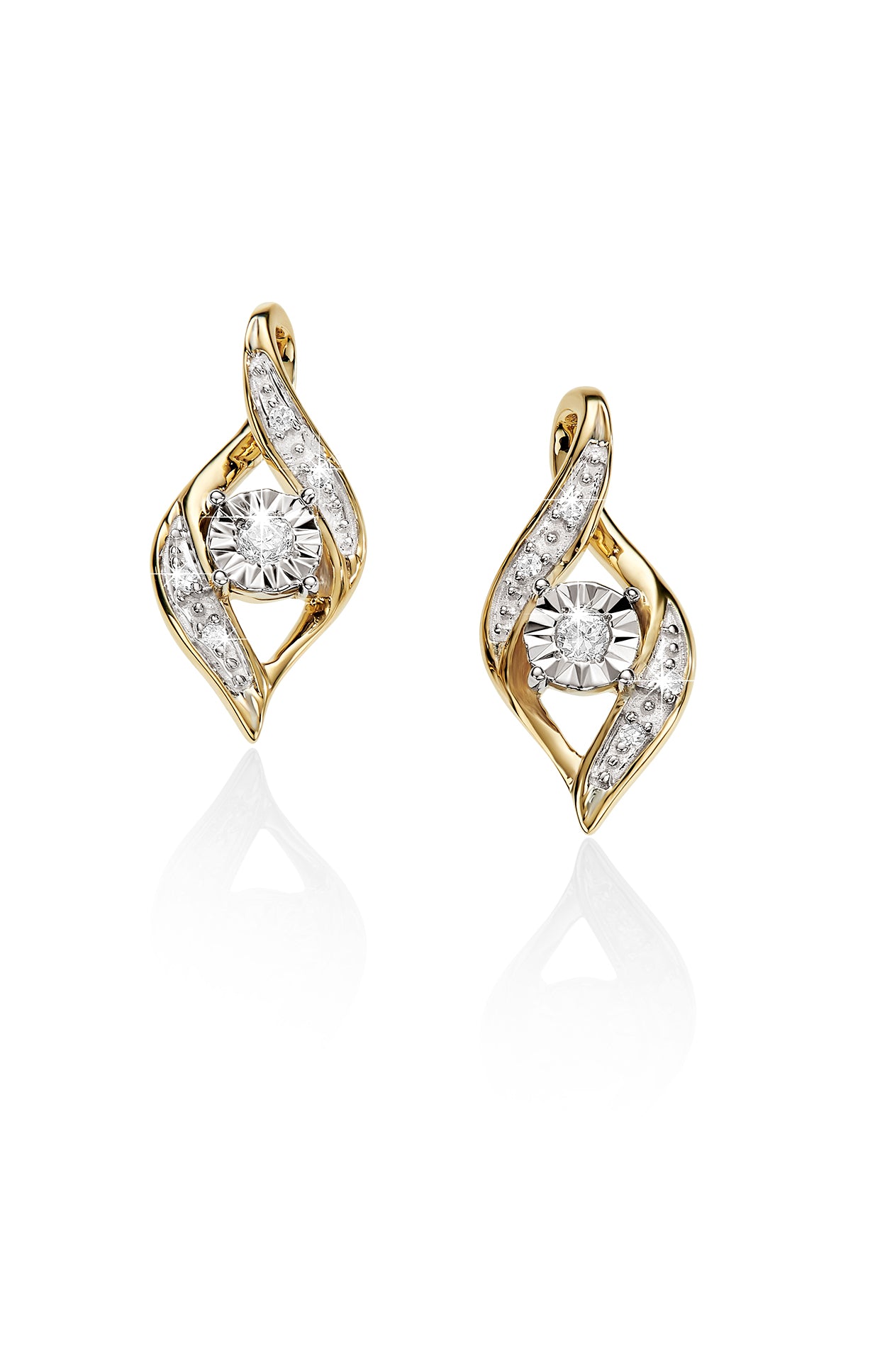 9ct gold diamond earrings