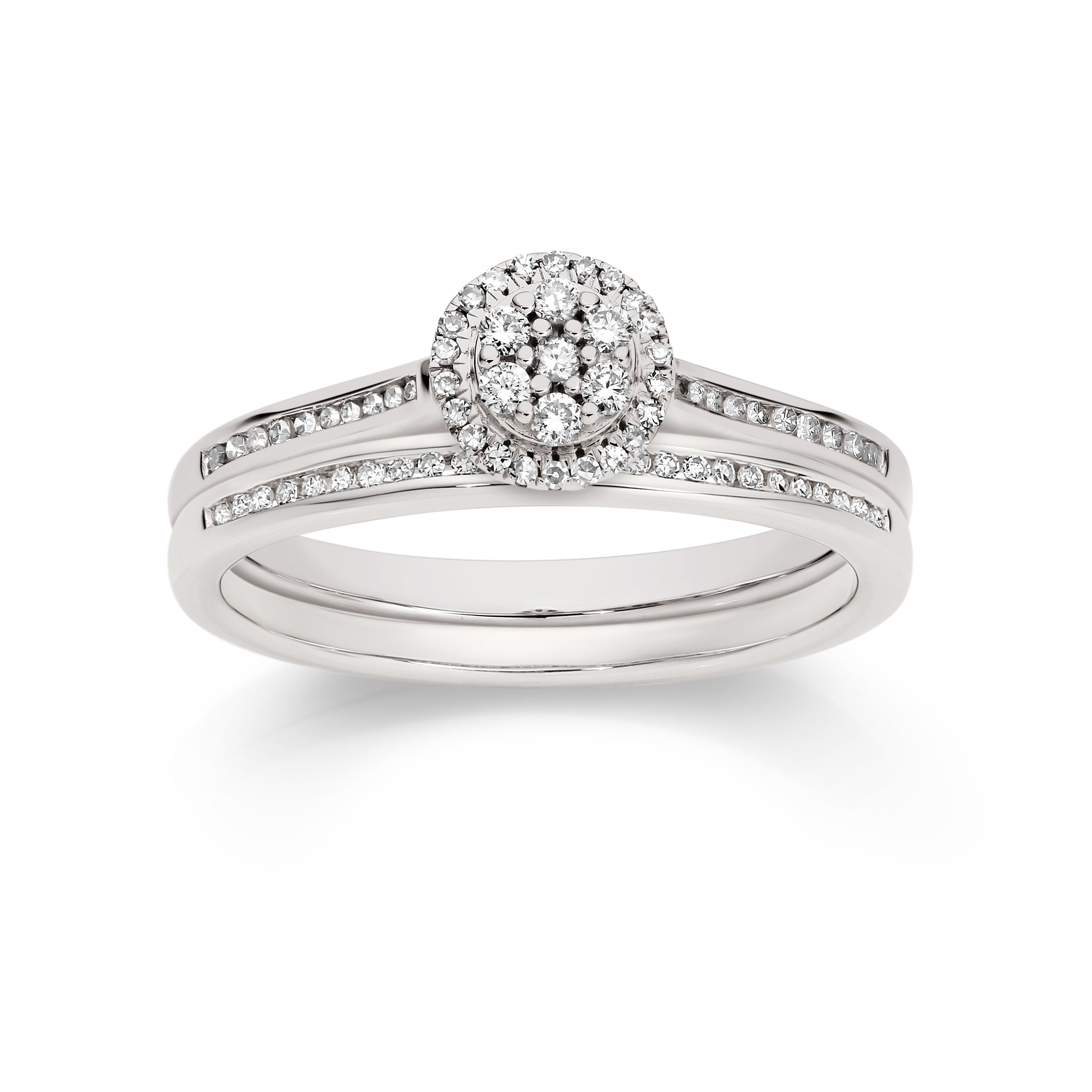 9ct white gold 0.25ct diamond ring