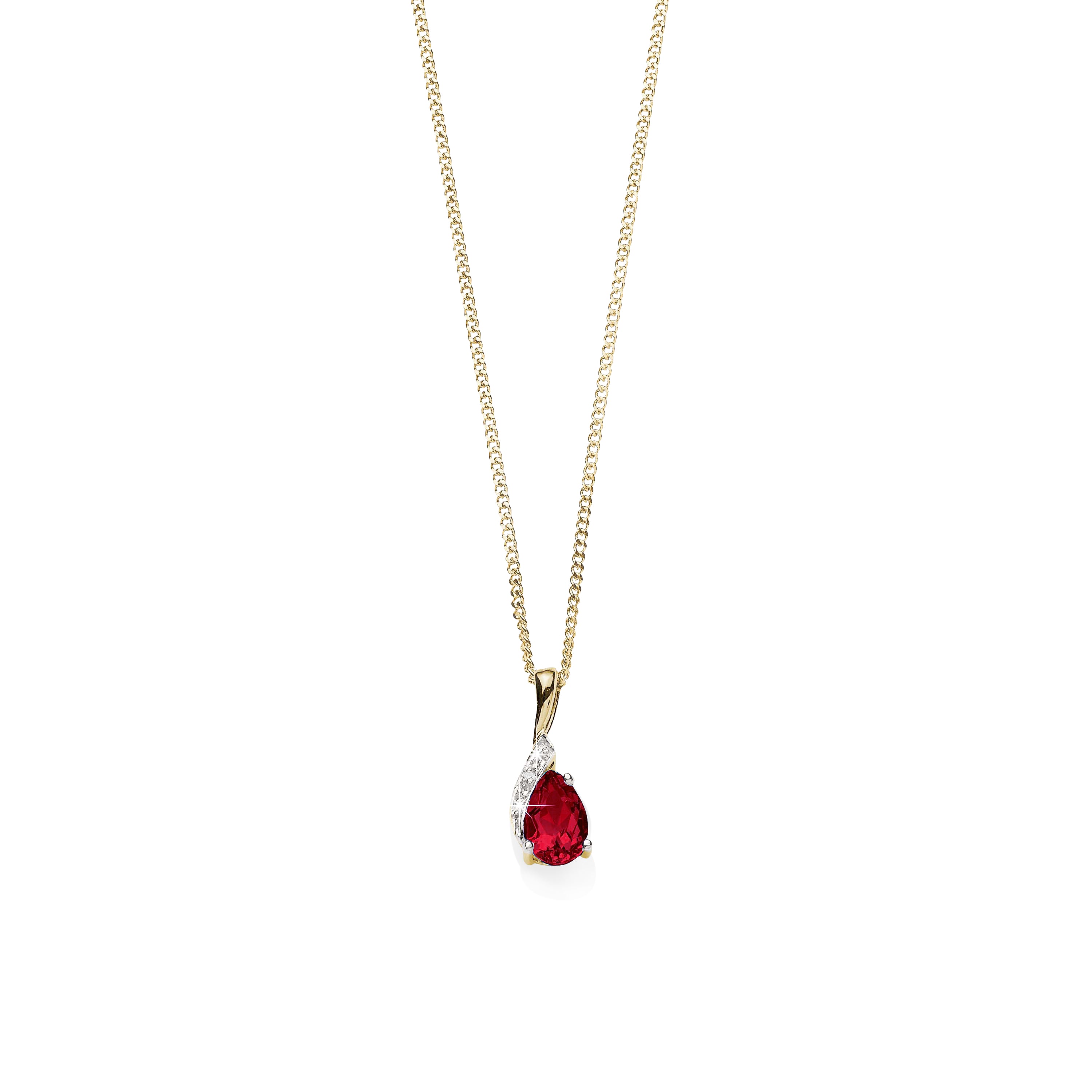 9ct Gold Ruby & Diamond Pendant