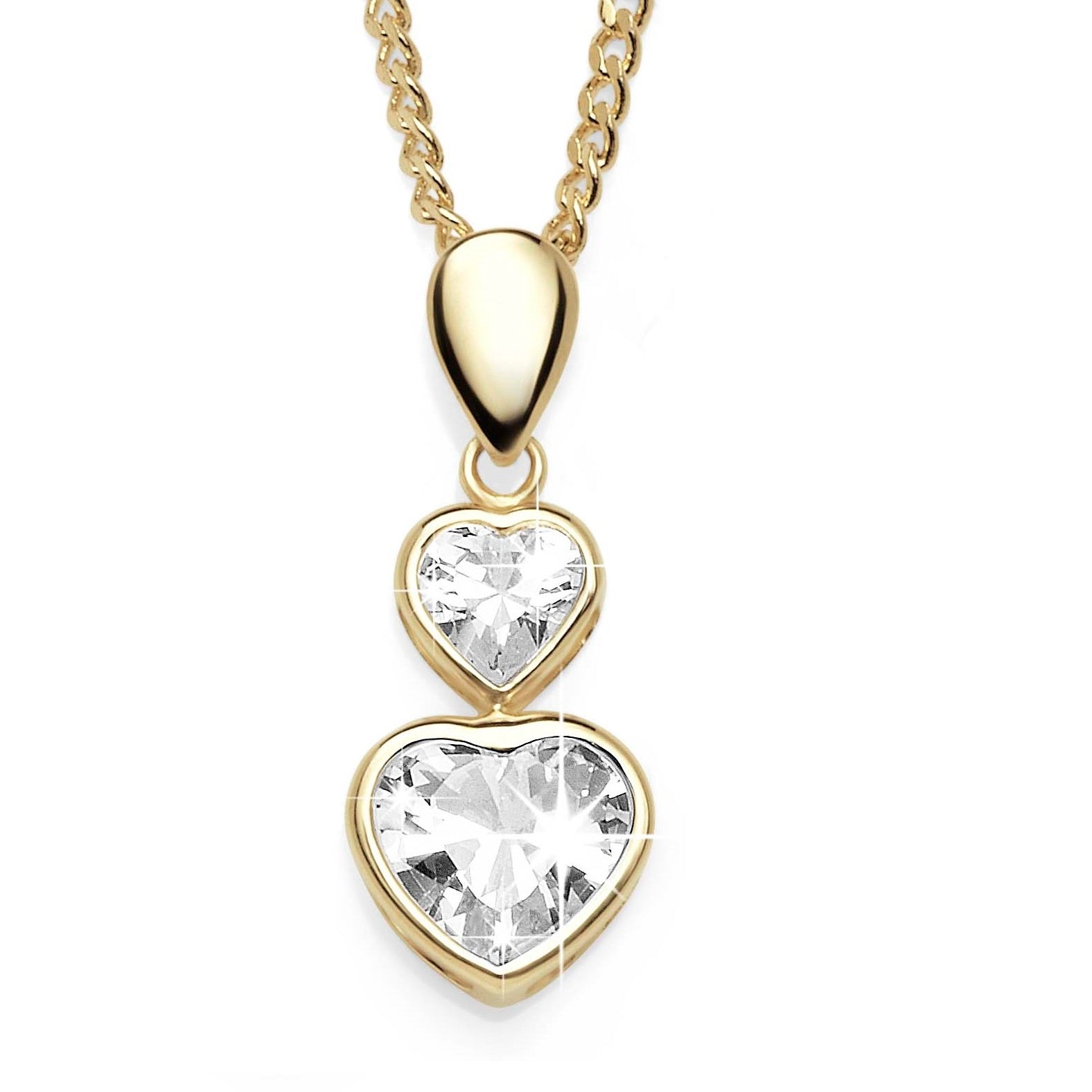 9ct Gold Stone Set Heart Pendant