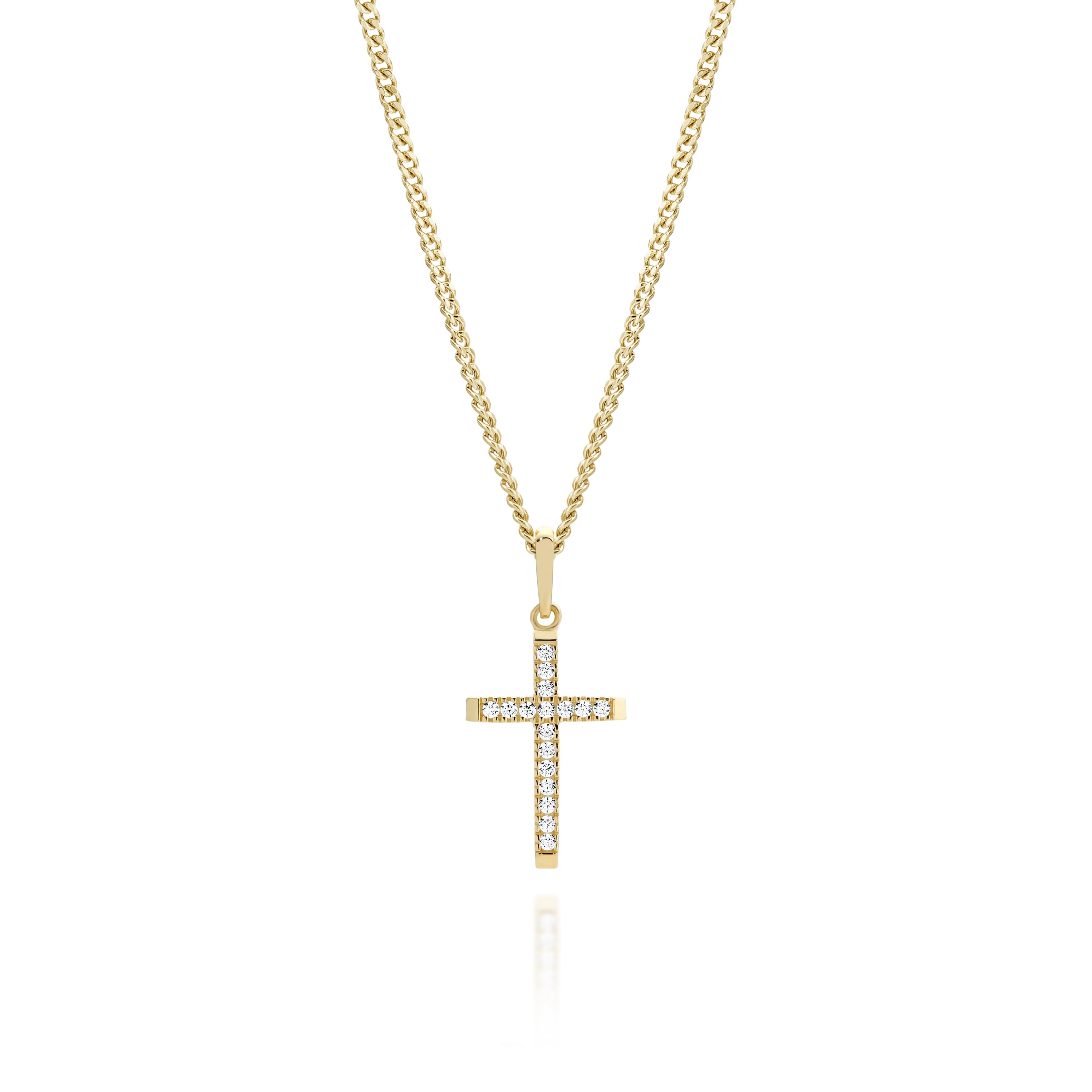 9ct Gold Stone Set Cross Pendant