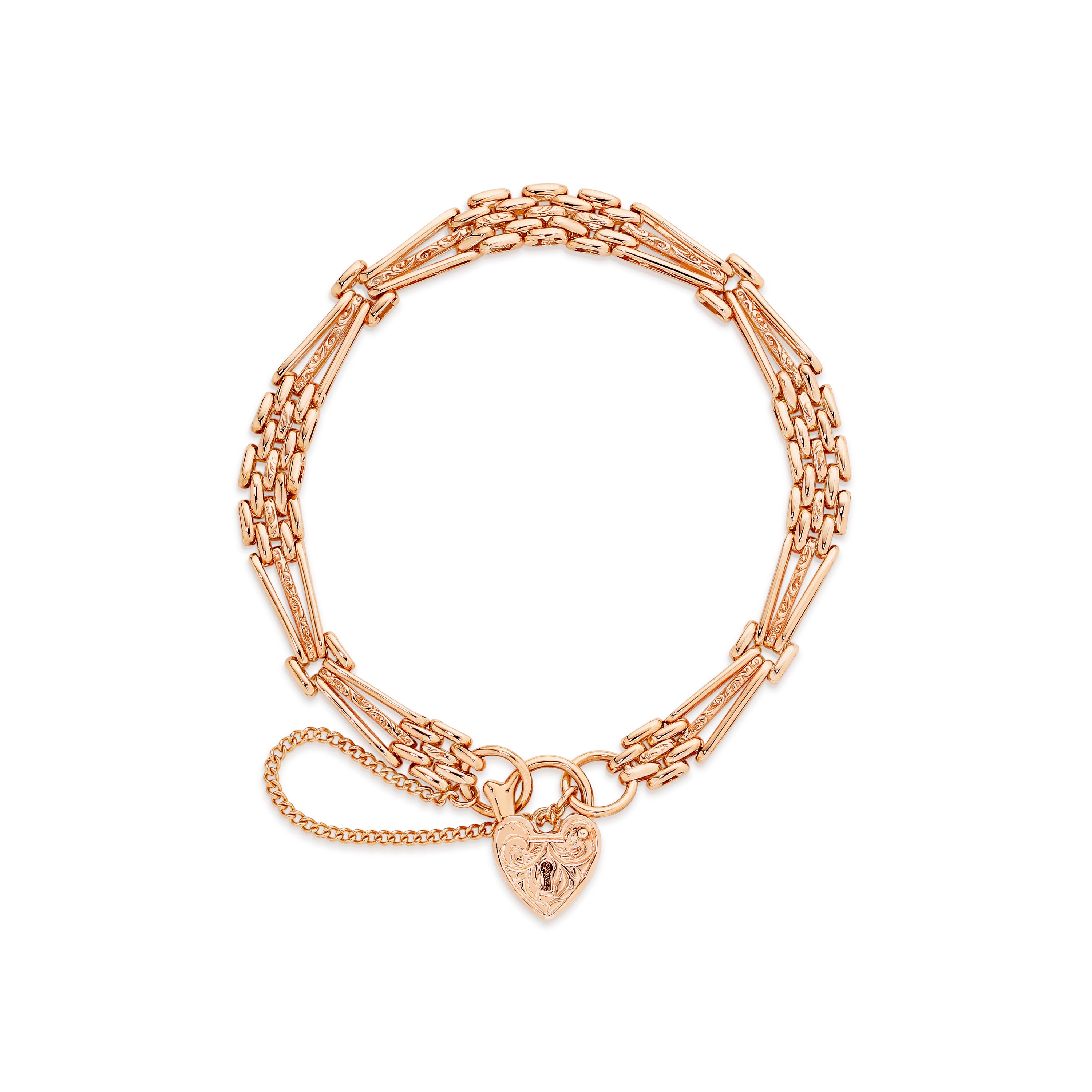 9ct rose gold gate bracelet