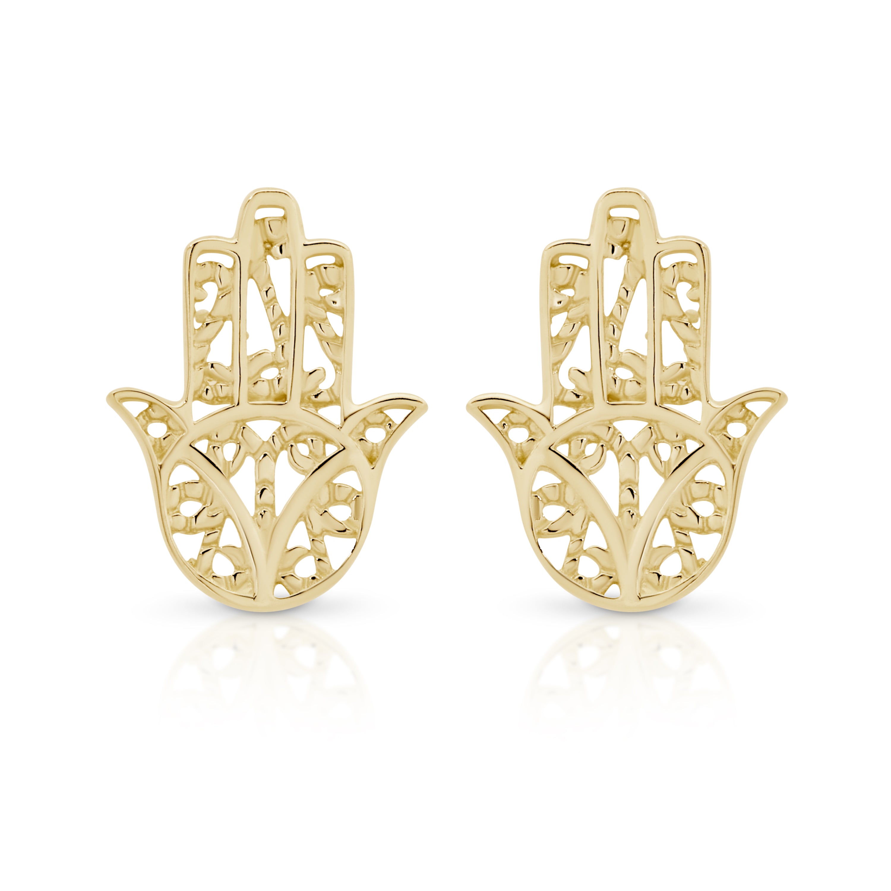 9ct gold hamsa earrings