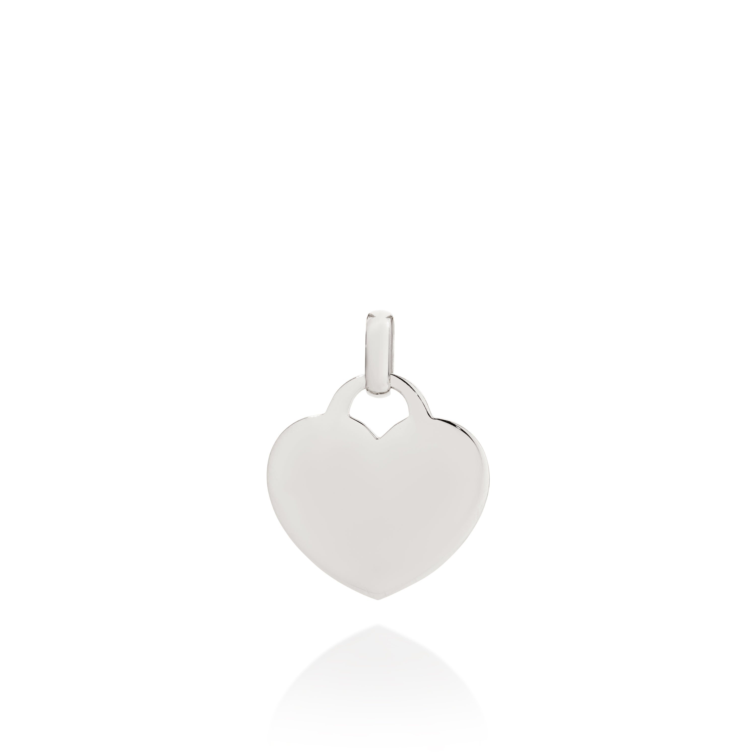 9ct White Gold Engravable Heart Pendant