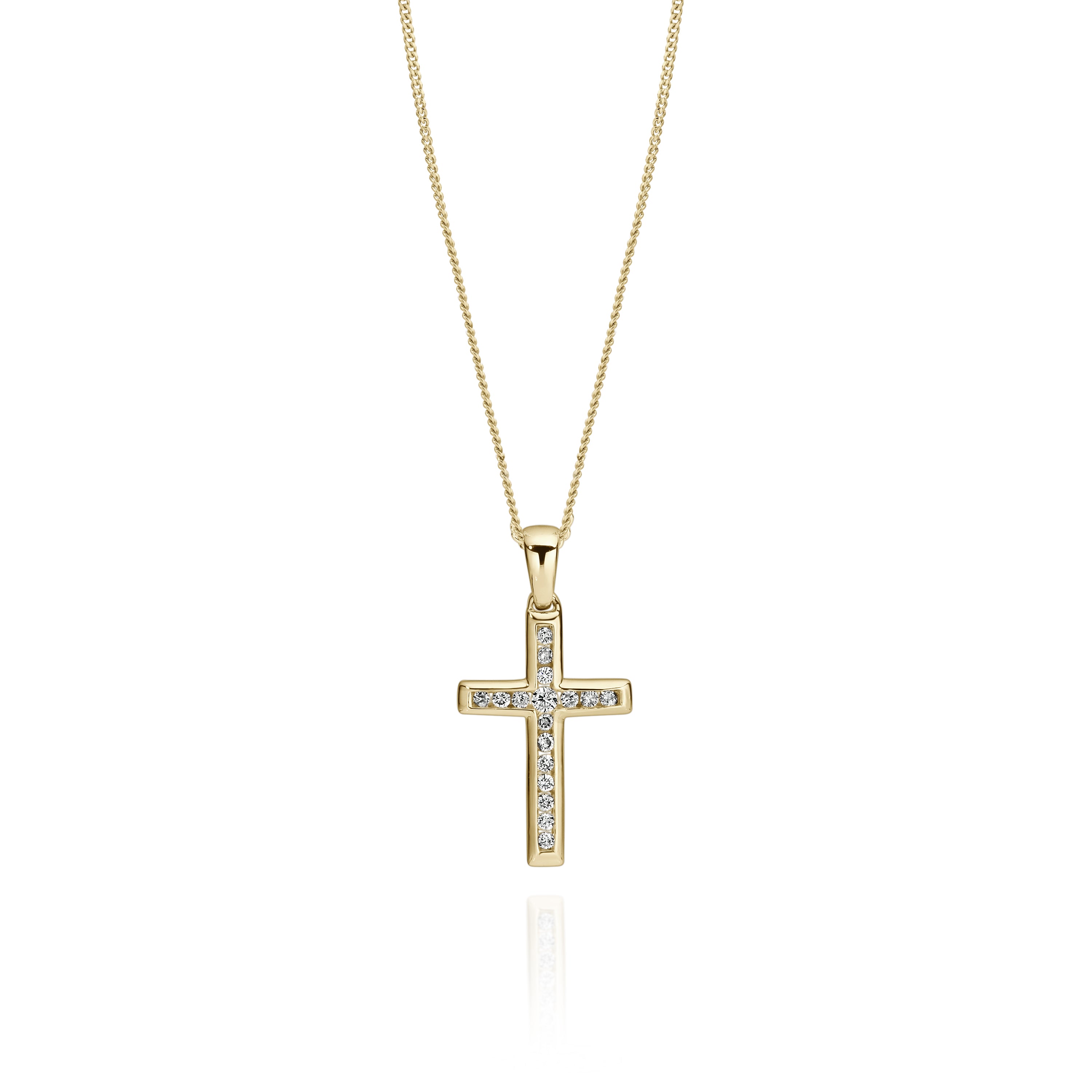 9ct 0.12ct diamond cross pendant