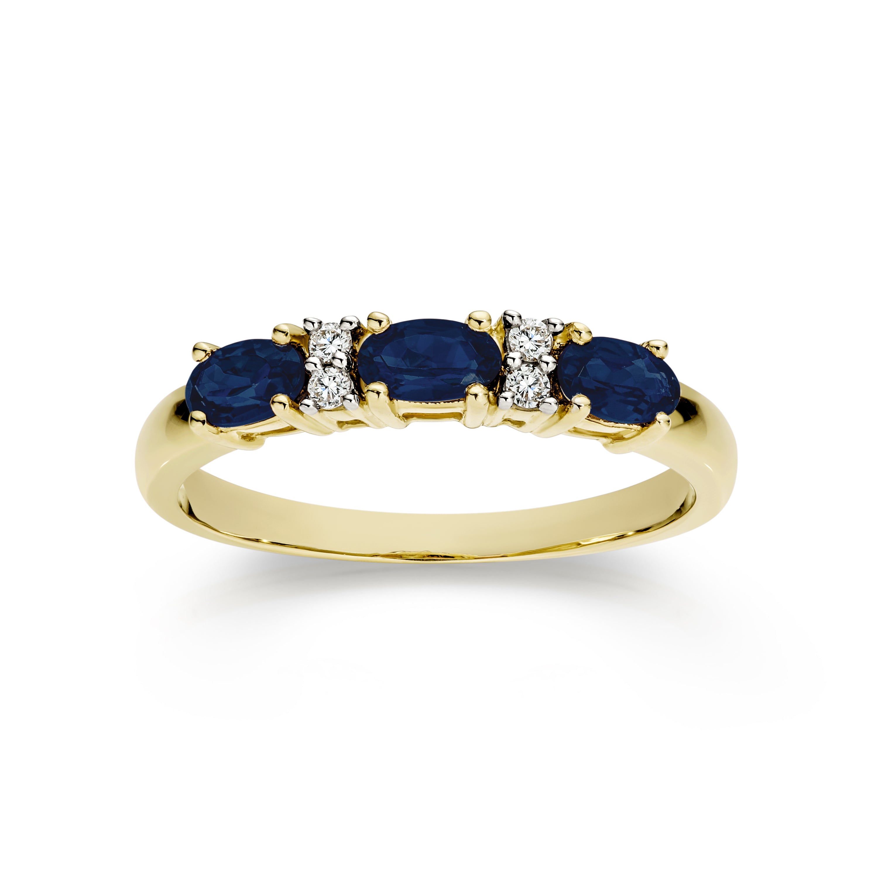 9ct sapphire & diamond ring