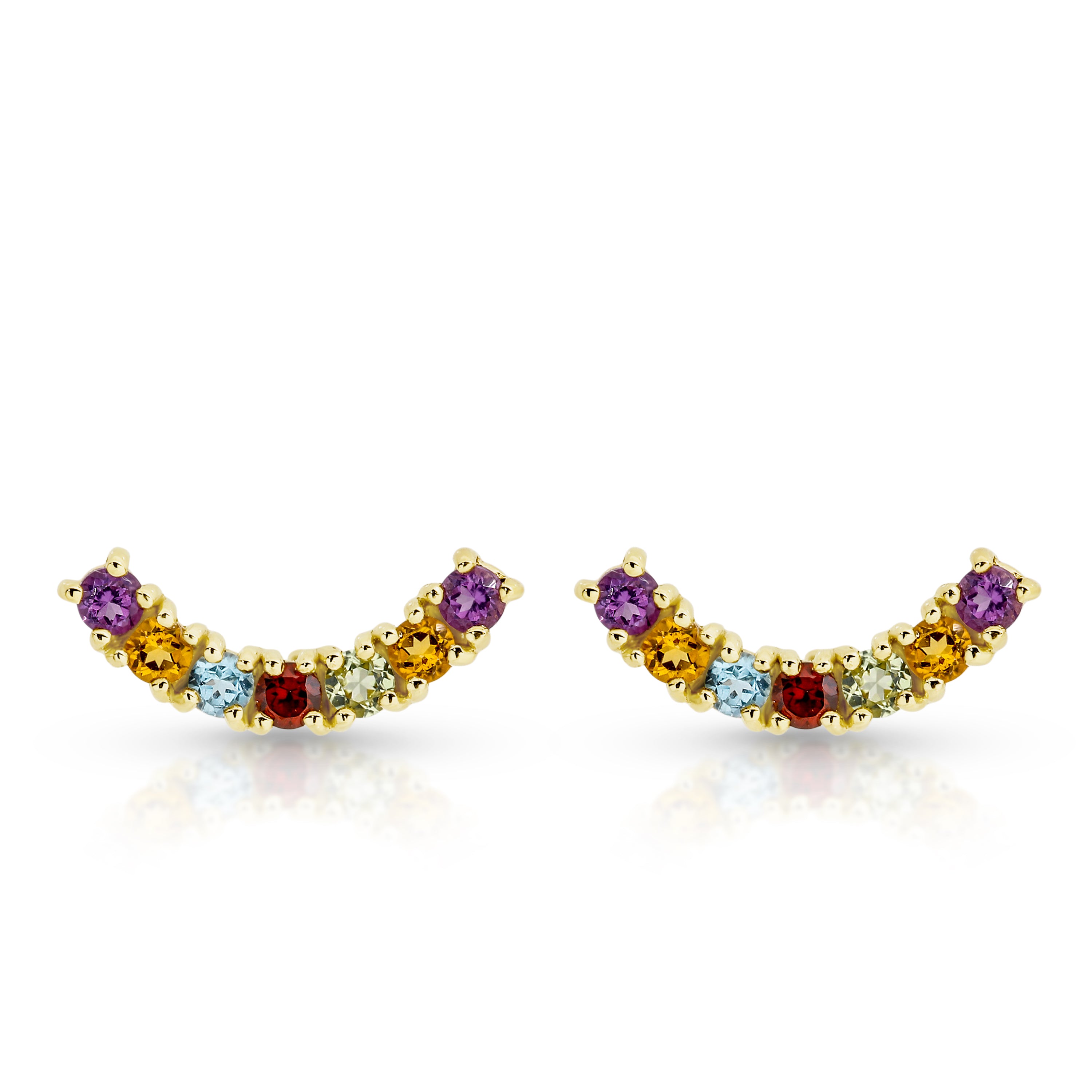 9ct multicolour gemstone studs