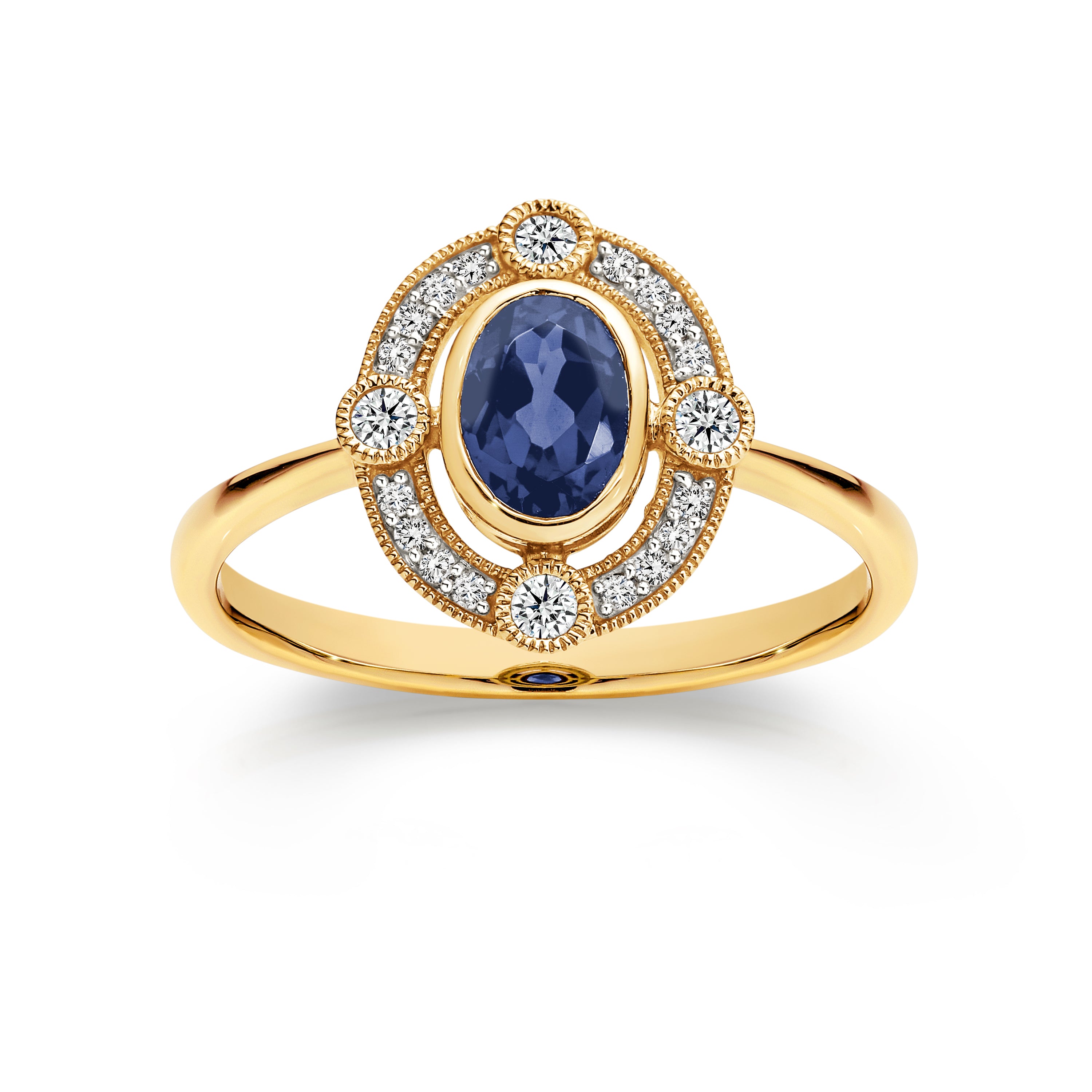 9ct sapphire & diamond ring