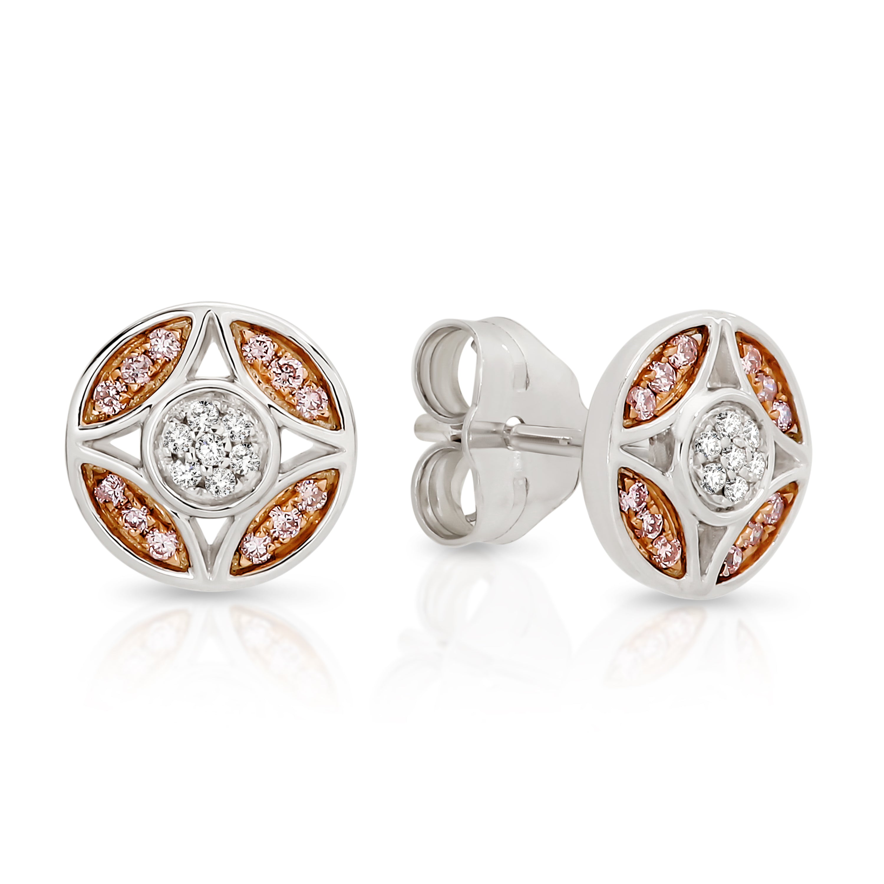 9ct 0.10ct Natural Australian Pink Diamond Studs
