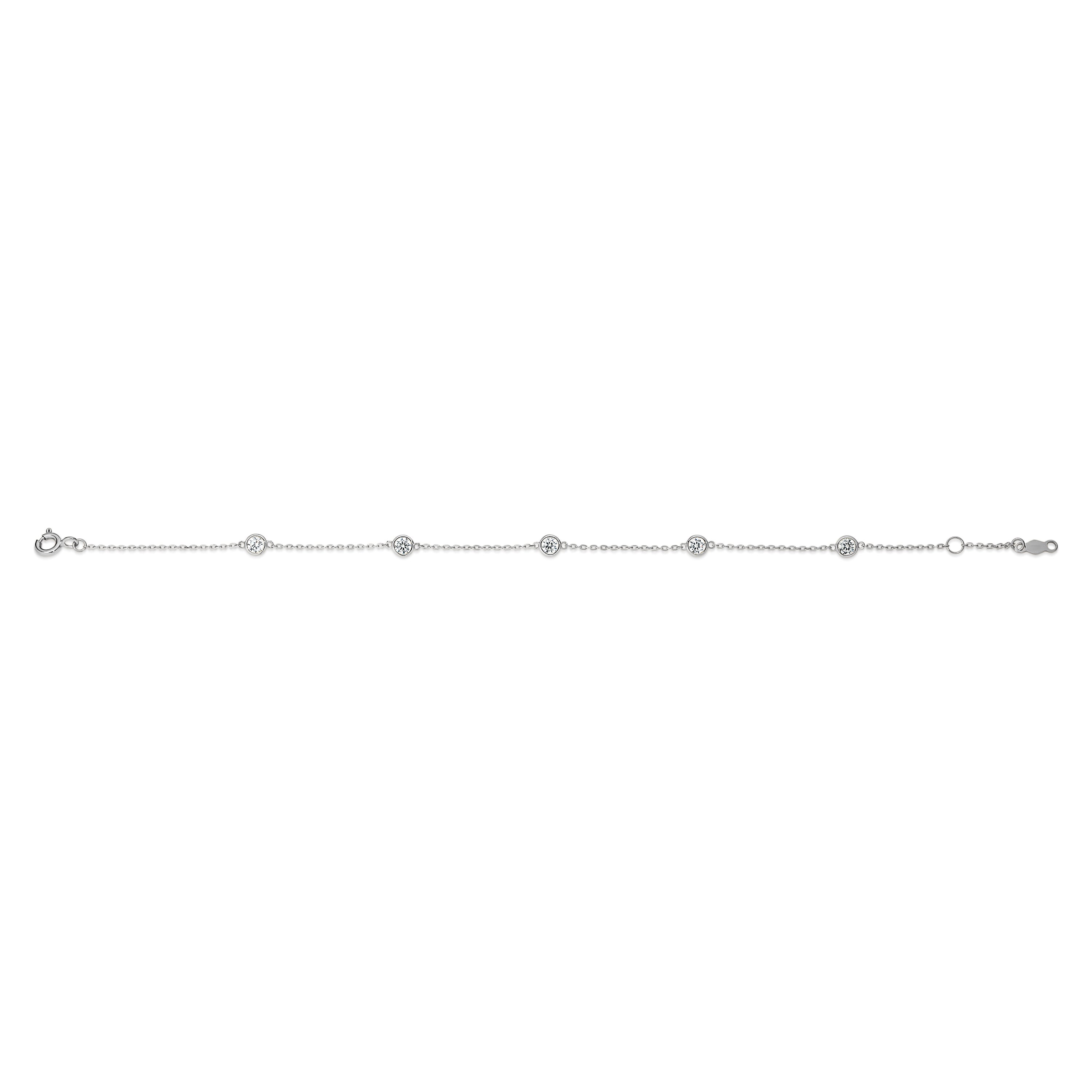 9ct white gold cubic zirconia bracelet