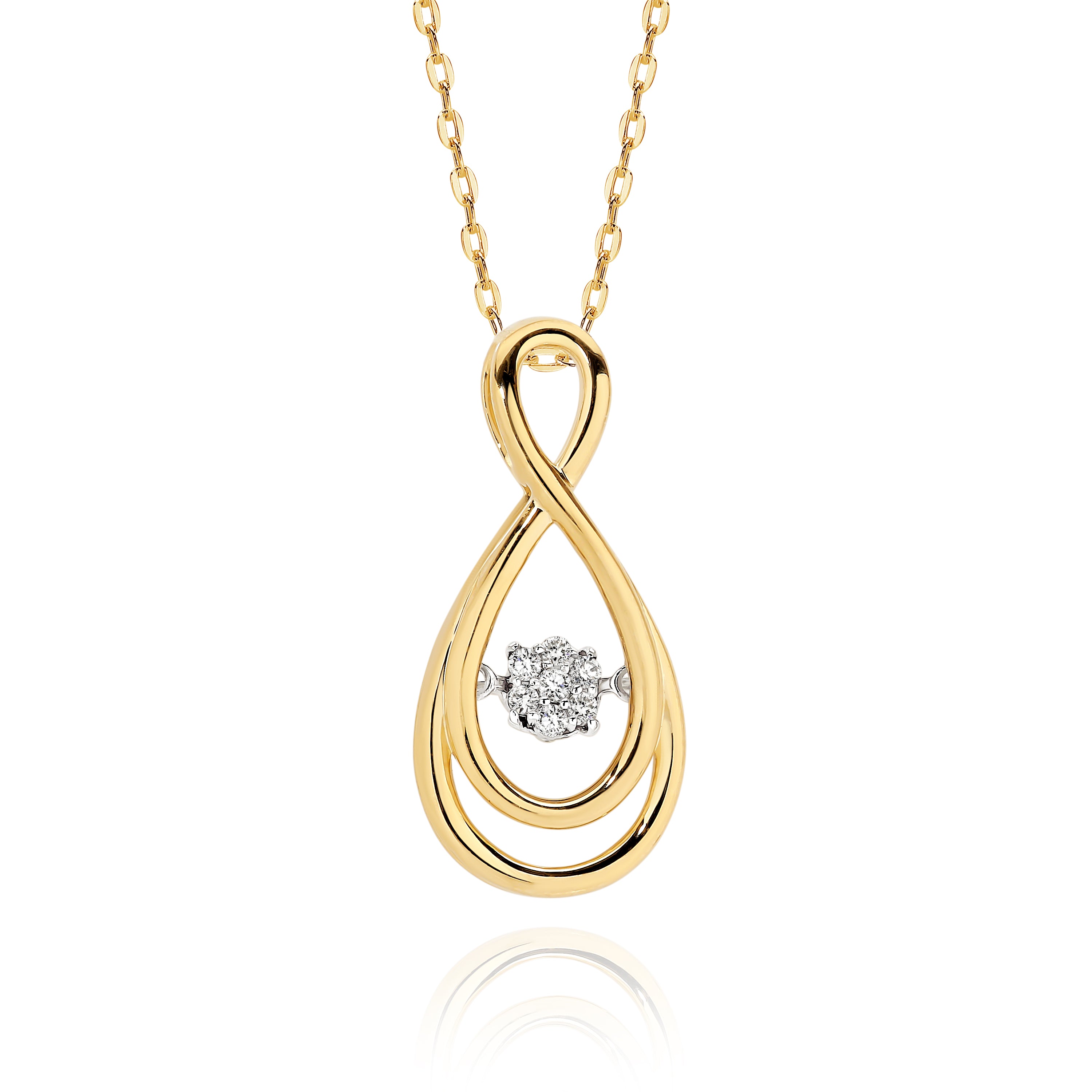 9ct Gold 0.07ct Dancing Diamond Pendant