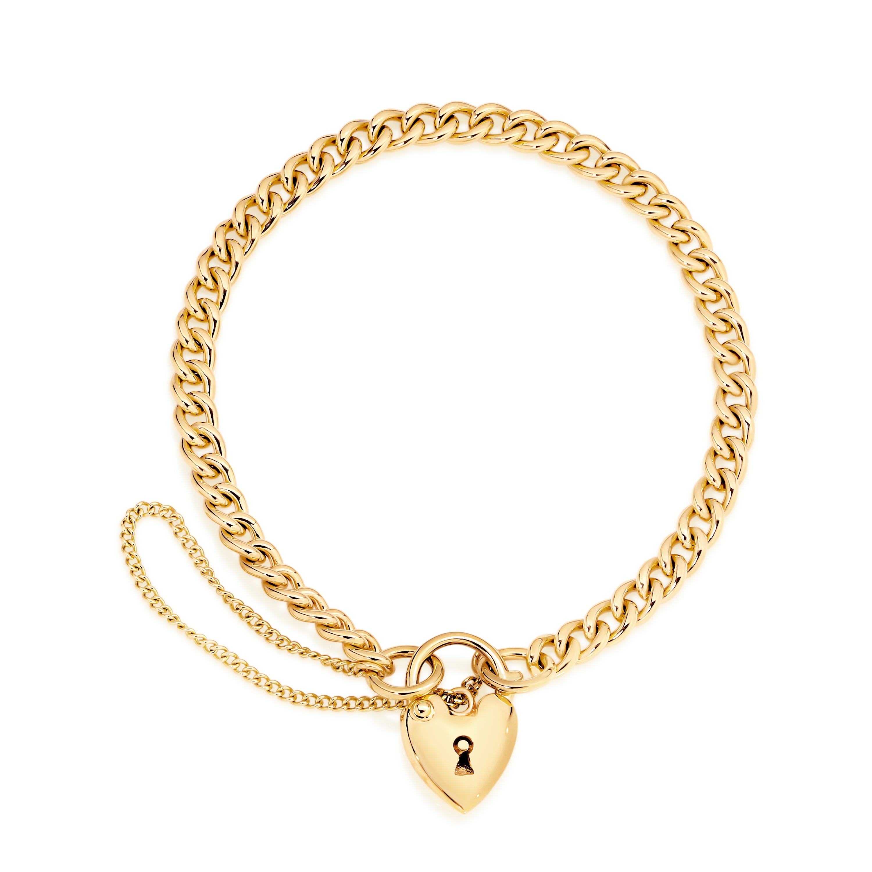 9ct solid gold padlock bracelet
