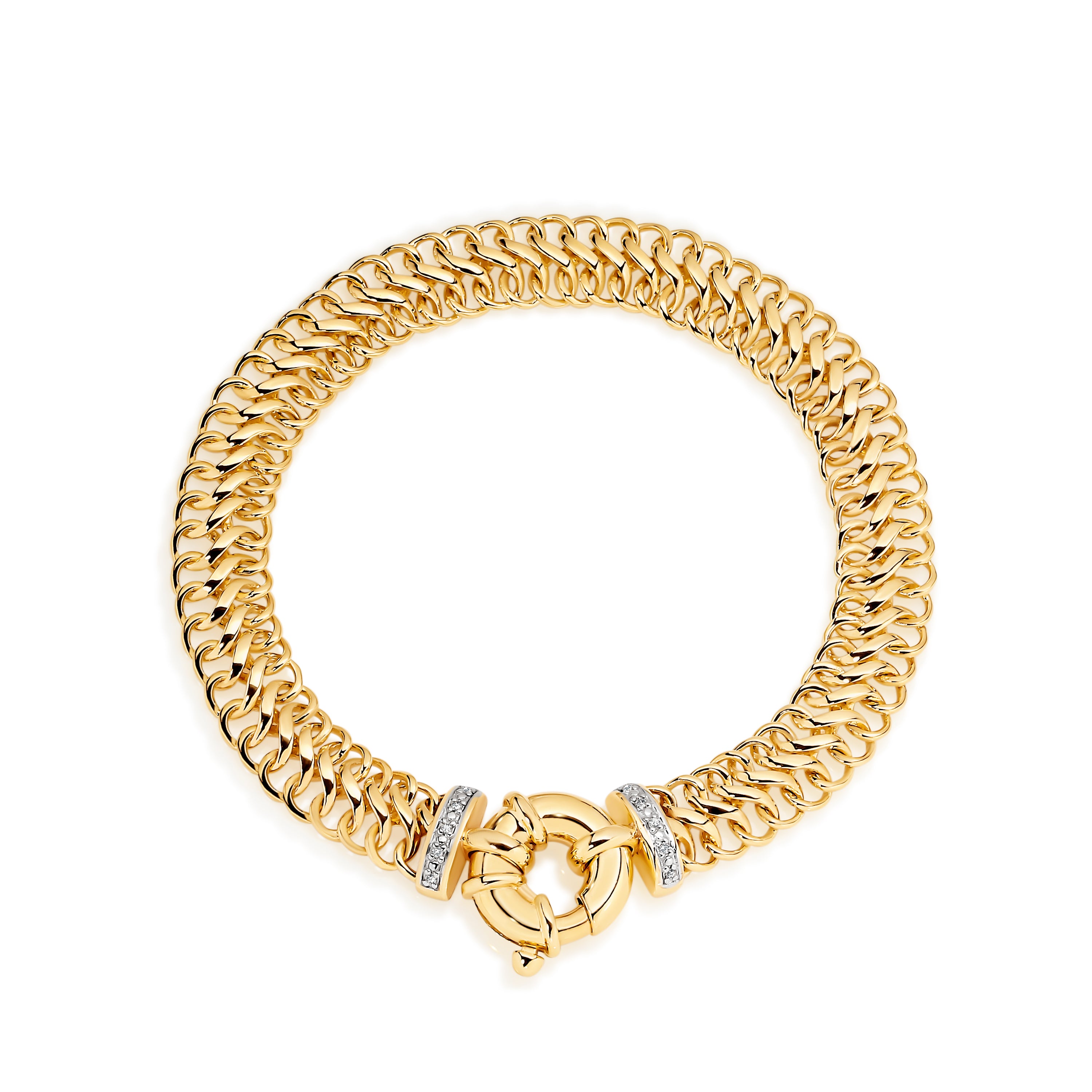 9ct solid gold diamond bracelet